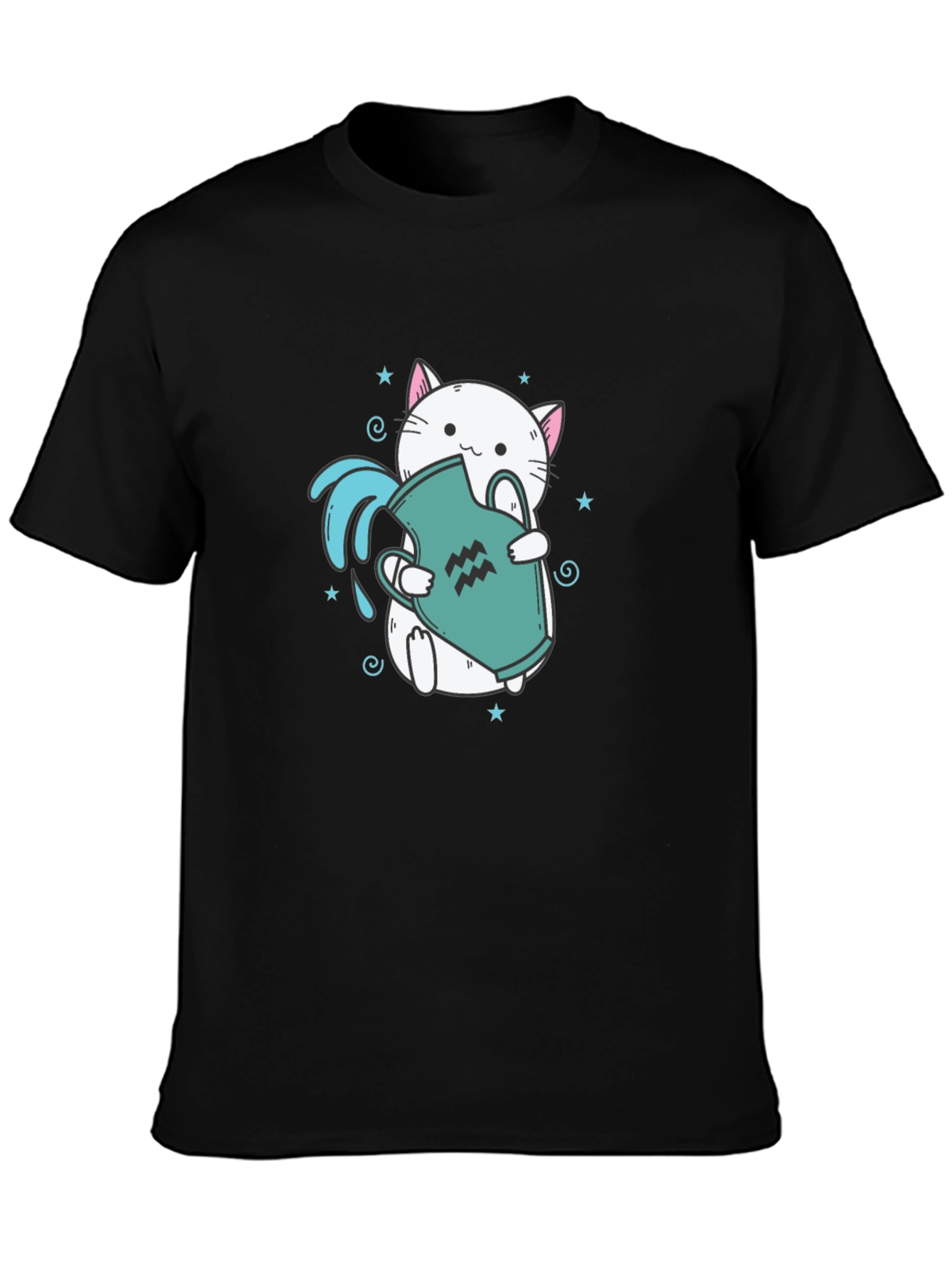 Aquarius Cat Graphic Tee - Zodiac T-Shirt