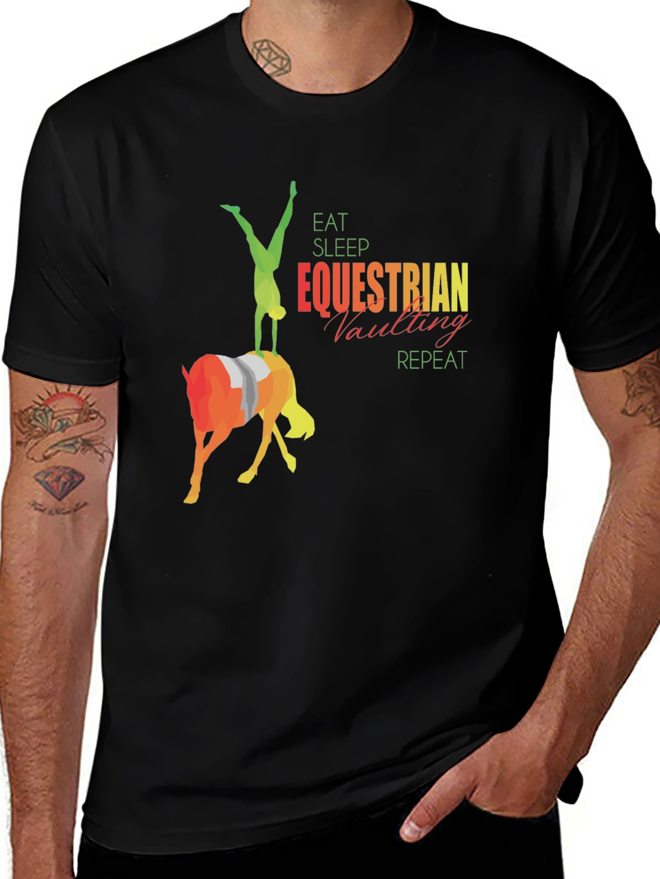 Equestrian Vaulting T-Shirt - Eat Sleep Repeat