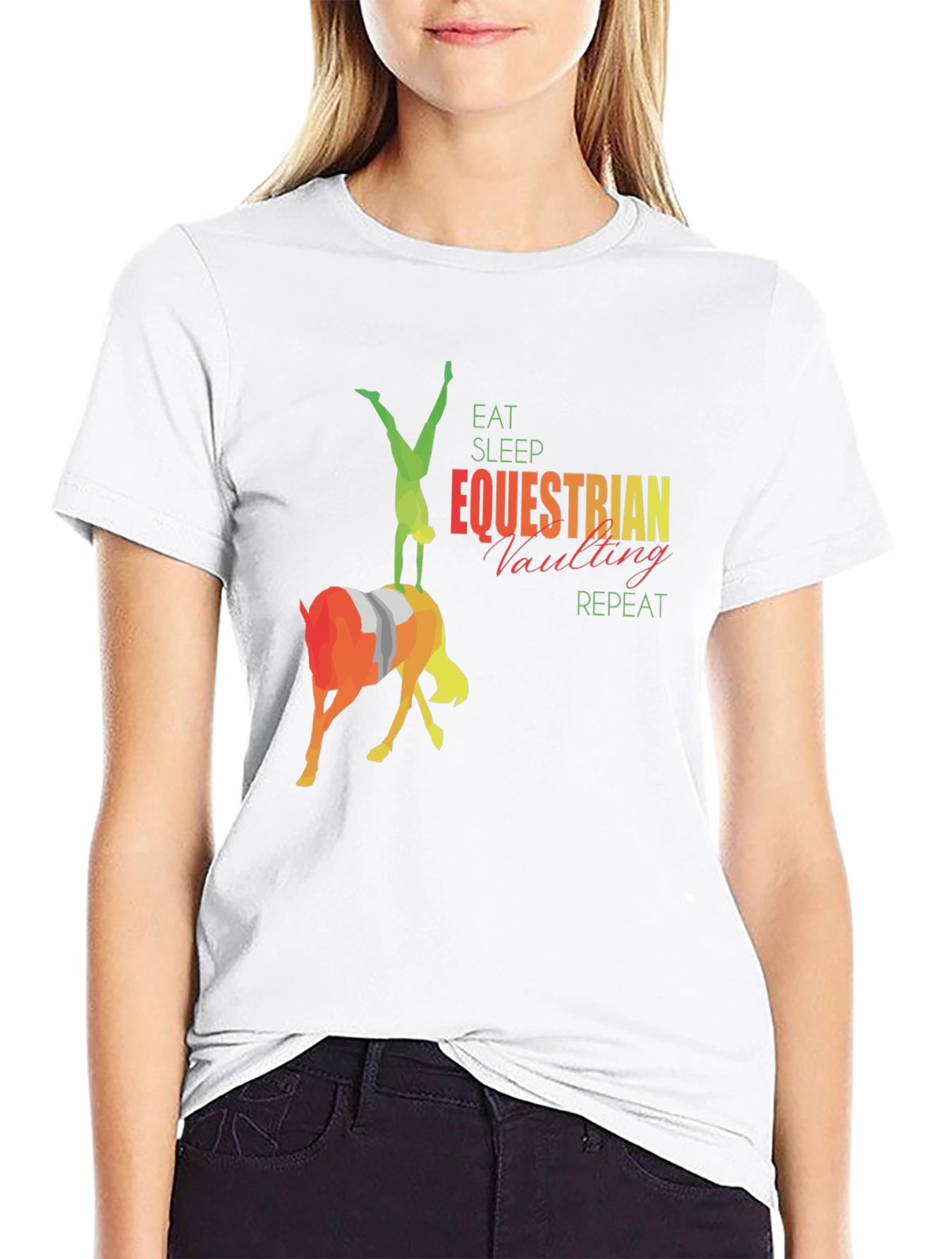 Equestrian Vaulting T-Shirt - Eat Sleep Repeat
