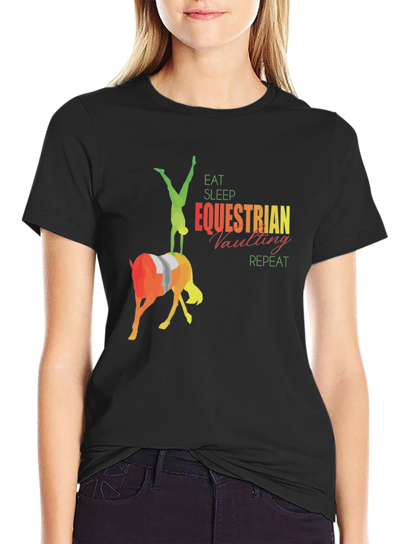Equestrian Vaulting T-Shirt - Eat Sleep Repeat