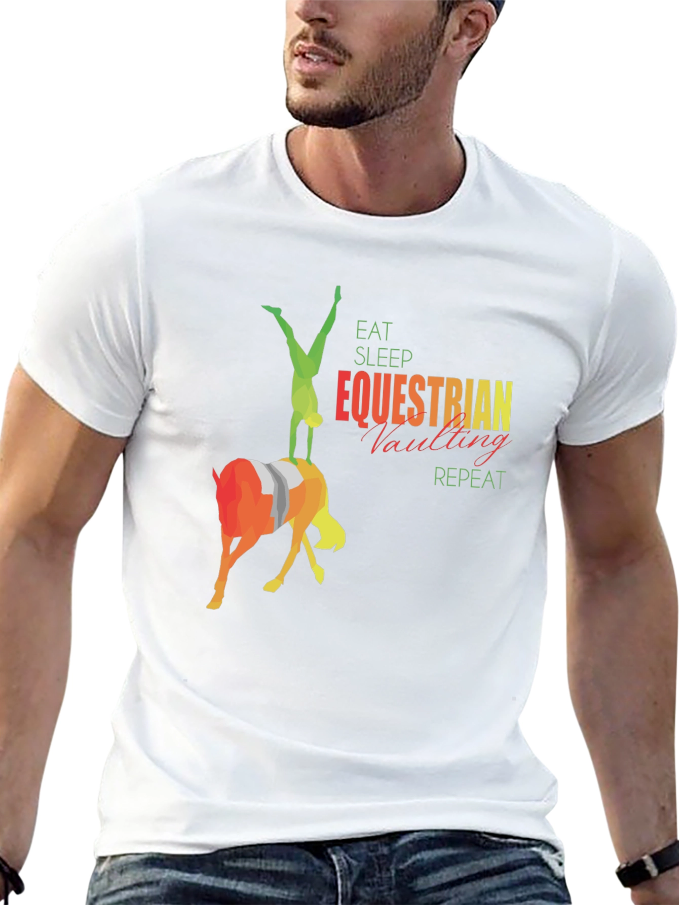 Equestrian Vaulting T-Shirt - Eat Sleep Repeat