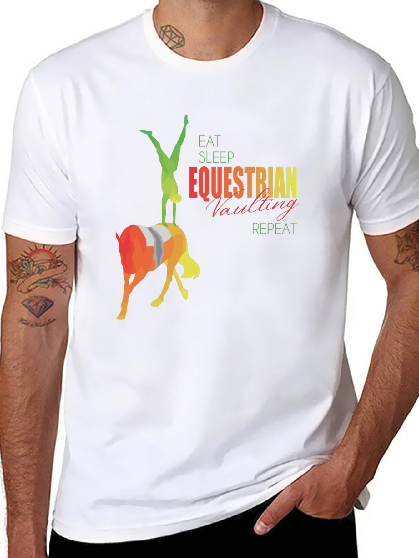 Equestrian Vaulting T-Shirt - Eat Sleep Repeat