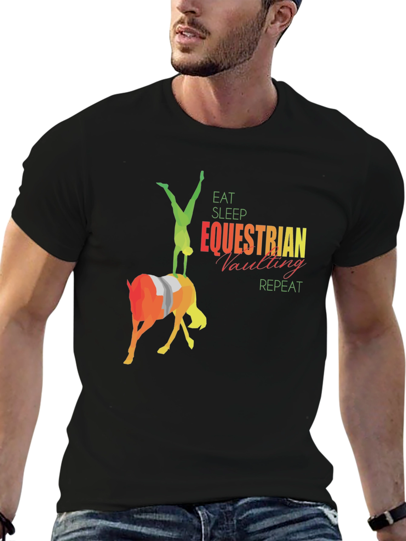 Equestrian Vaulting T-Shirt - Eat Sleep Repeat