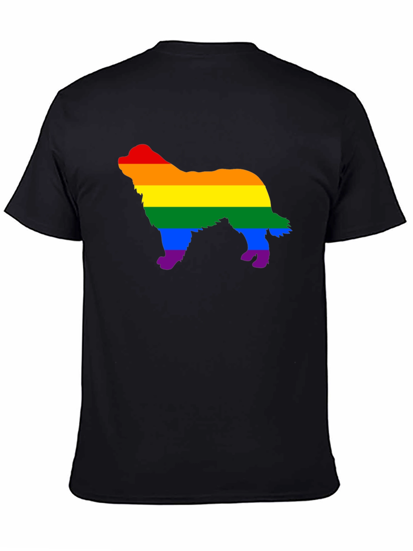 Rainbow Dog Silhouette Black T-Shirt
