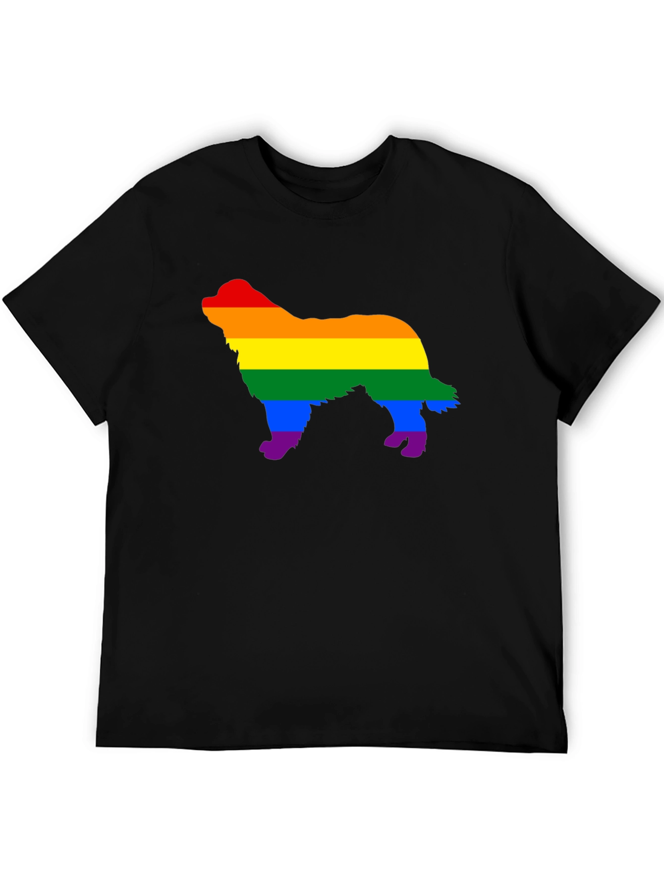 Rainbow Dog Silhouette Black T-Shirt