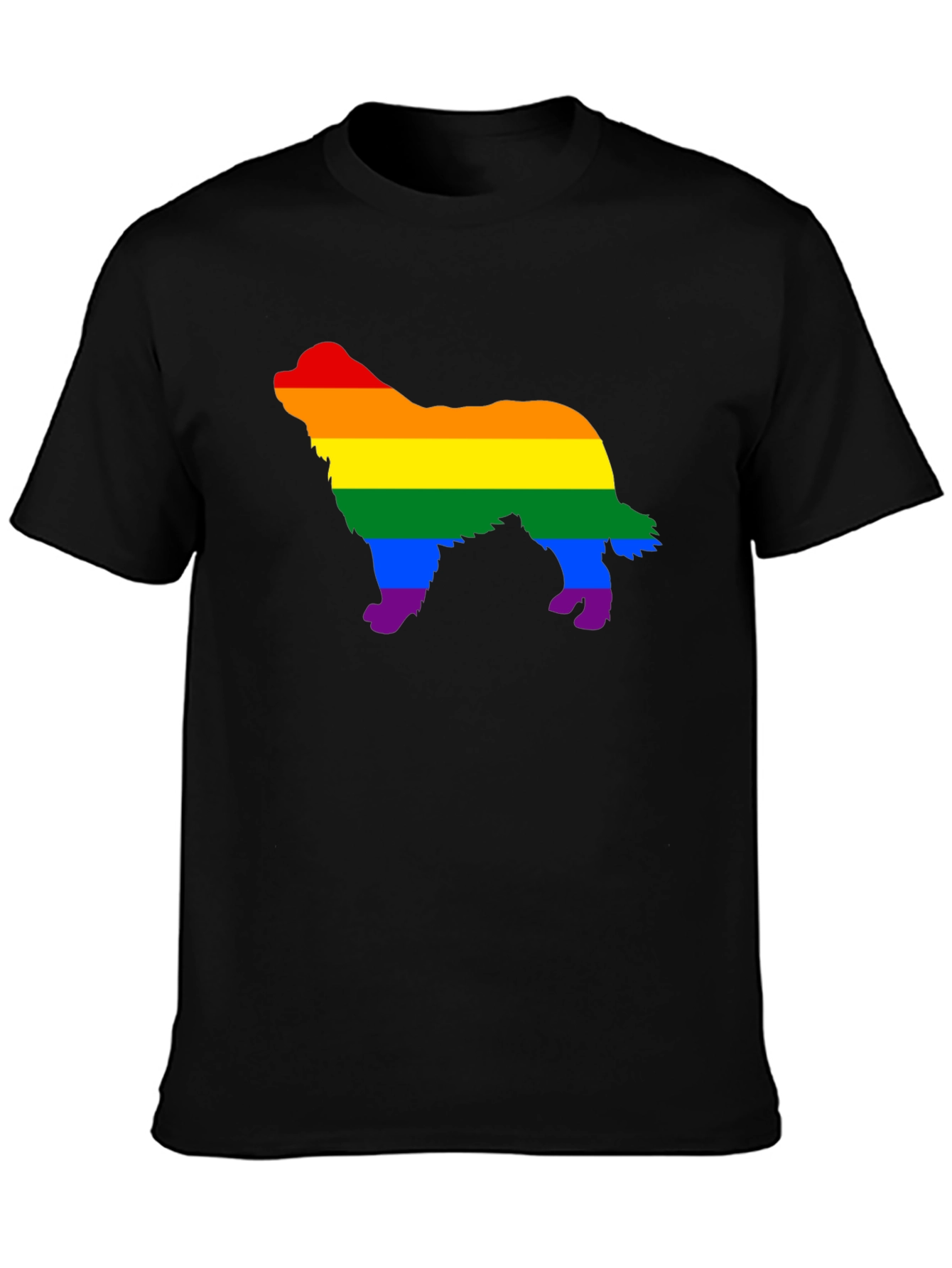 Rainbow Dog Silhouette Black T-Shirt