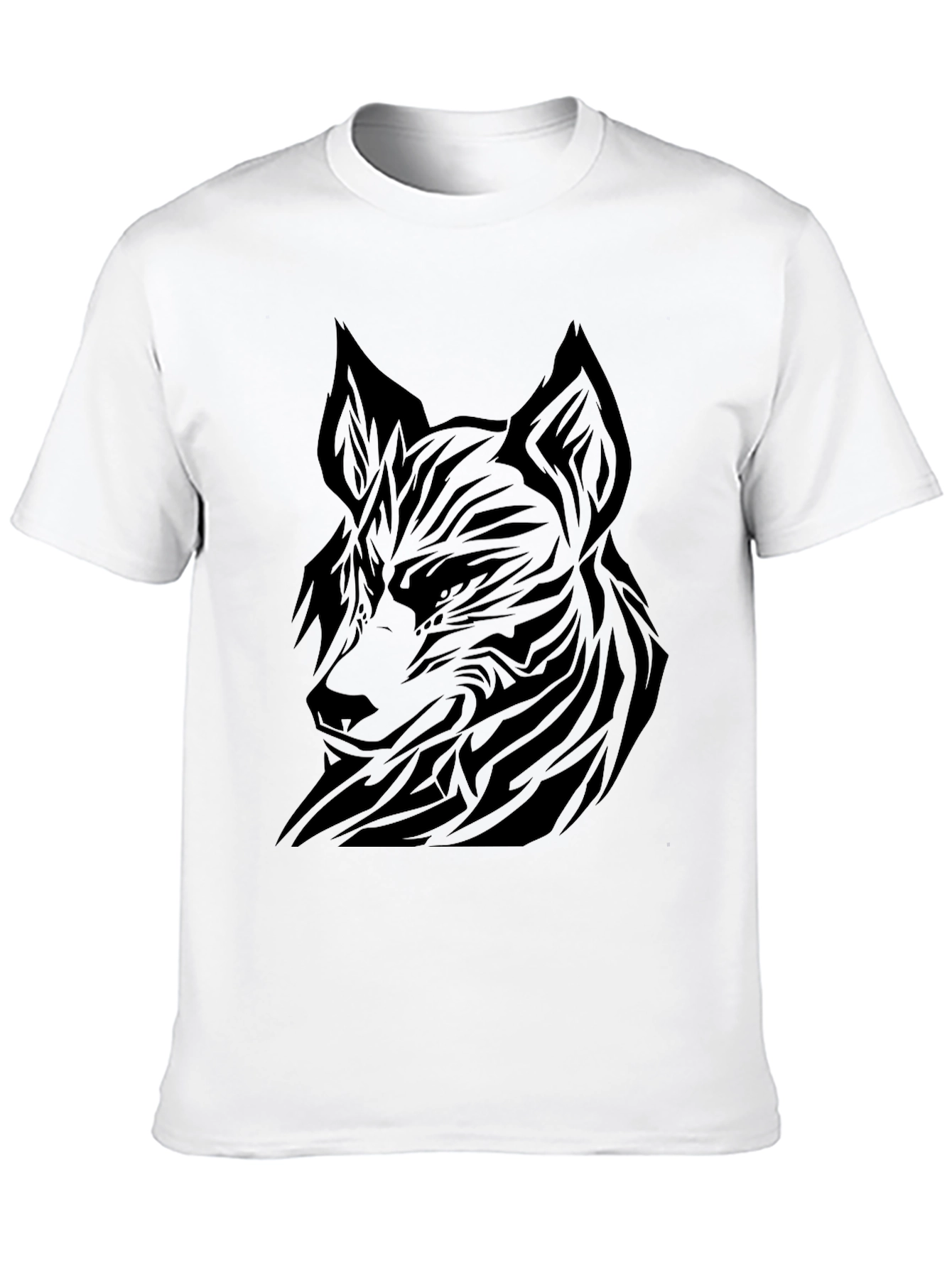 Tribal Wolf Black T-Shirt for Men