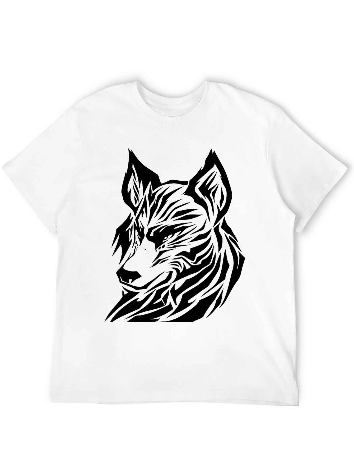 Tribal Wolf Black T-Shirt for Men