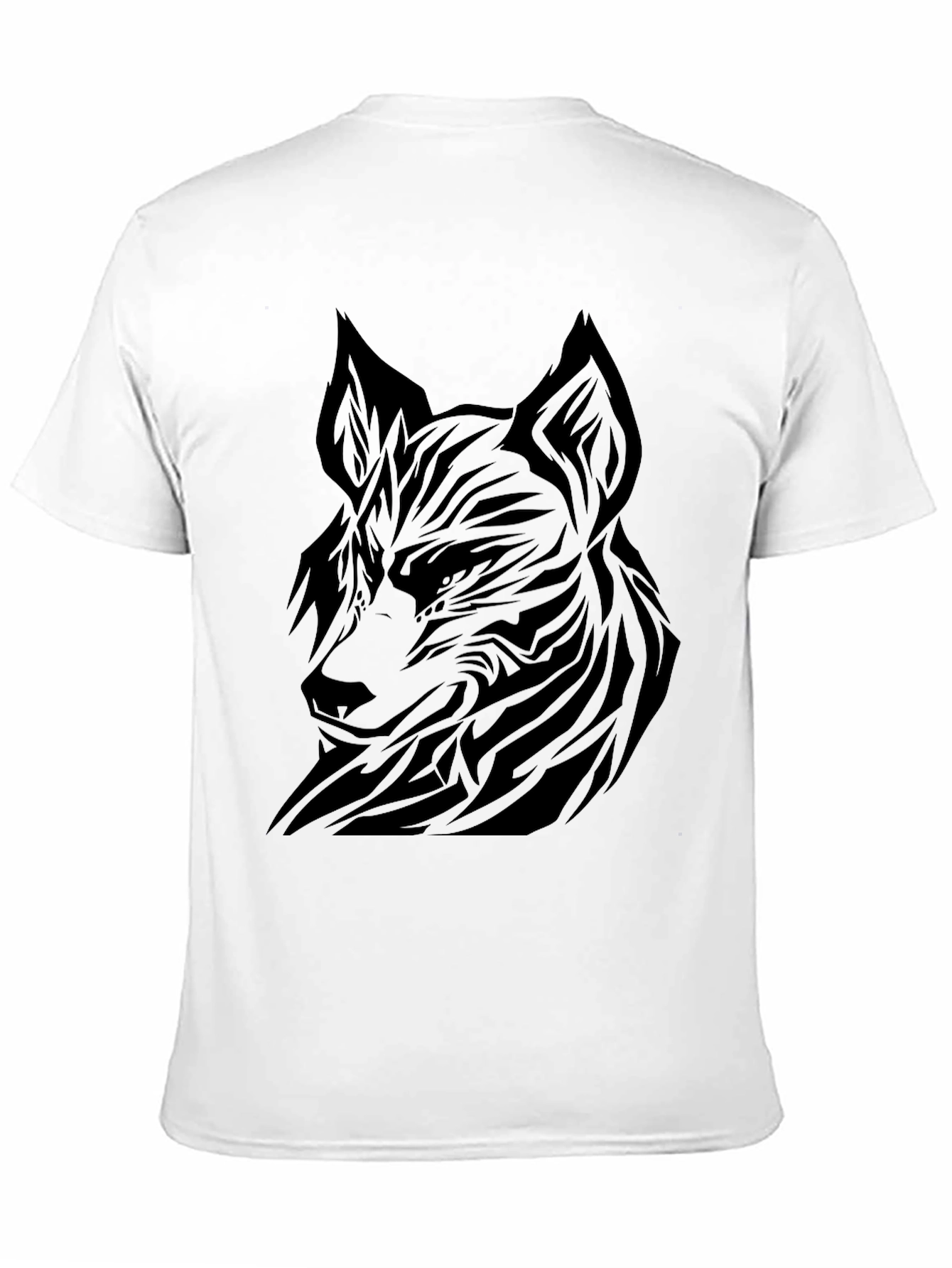 Tribal Wolf Black T-Shirt for Men