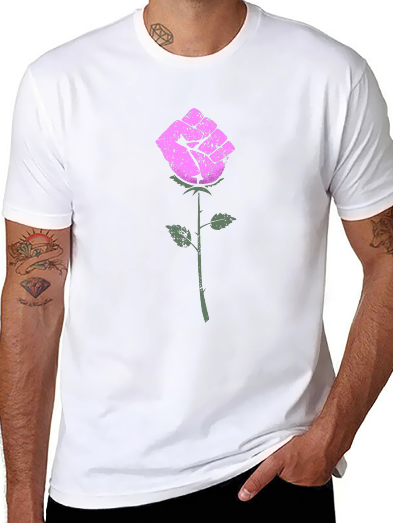 Rose Fist Tee - Power in Bloom