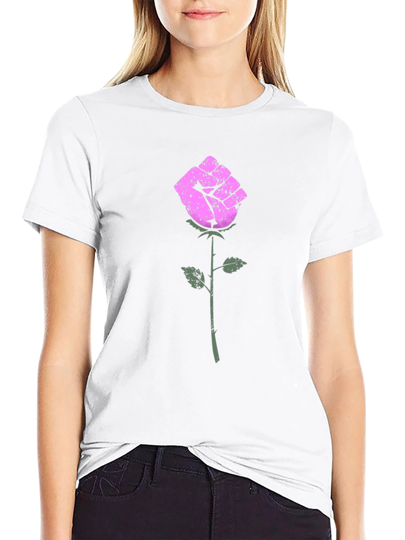 Rose Fist Tee - Power in Bloom