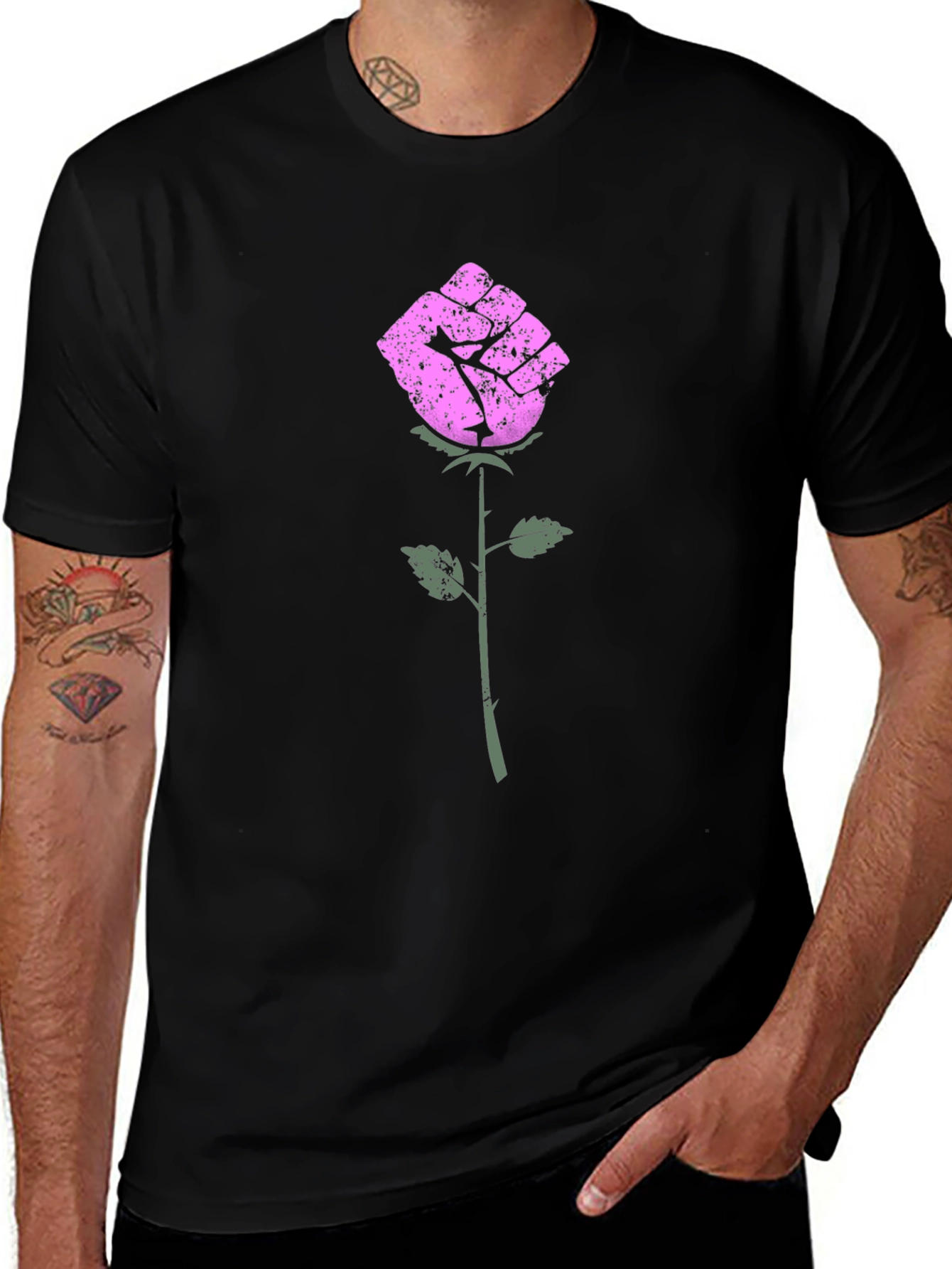 Rose Fist Tee - Power in Bloom
