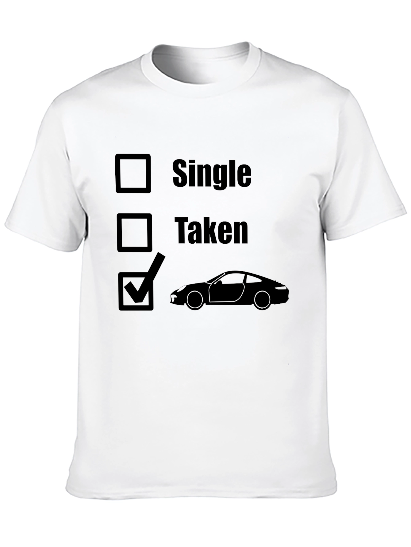 Car Lovers Black Graphic T-Shirt: Single Taken Car