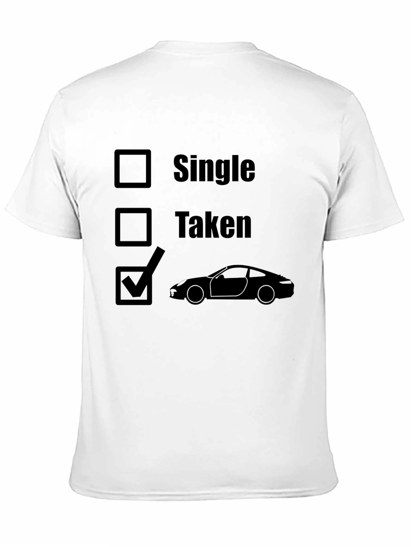 Car Lovers Black Graphic T-Shirt: Single Taken Car