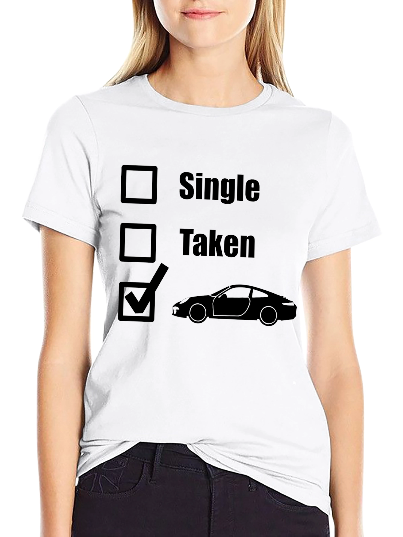 Car Lovers Black Graphic T-Shirt: Single Taken Car