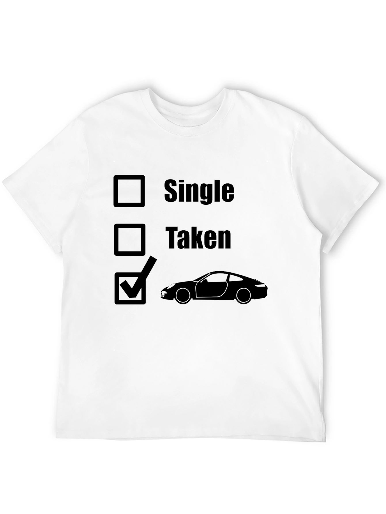 Car Lovers Black Graphic T-Shirt: Single Taken Car