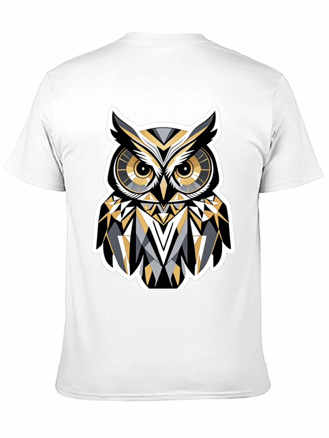 Geometric Owl Graphic Print T-Shirt