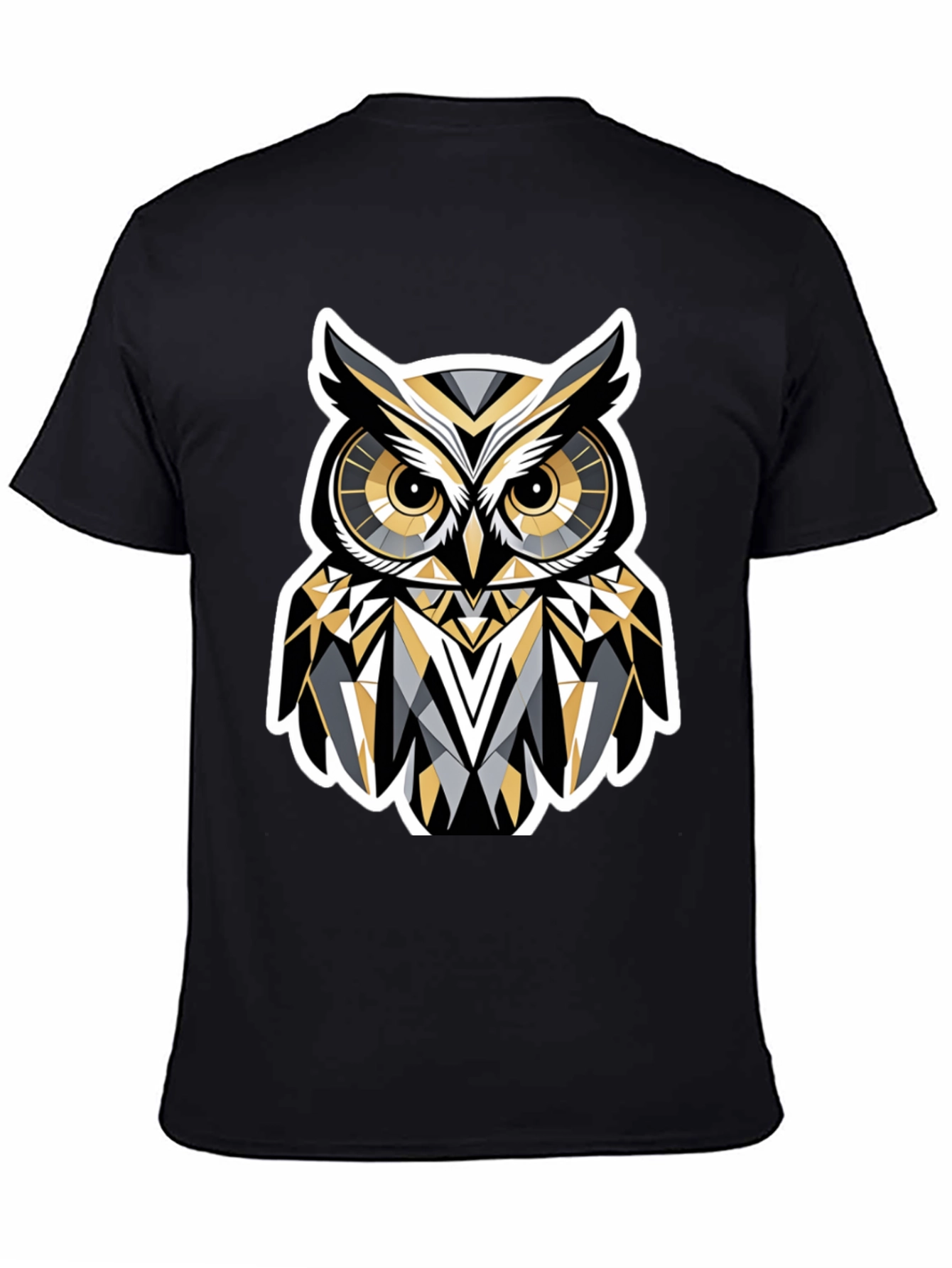 Geometric Owl Graphic Print T-Shirt