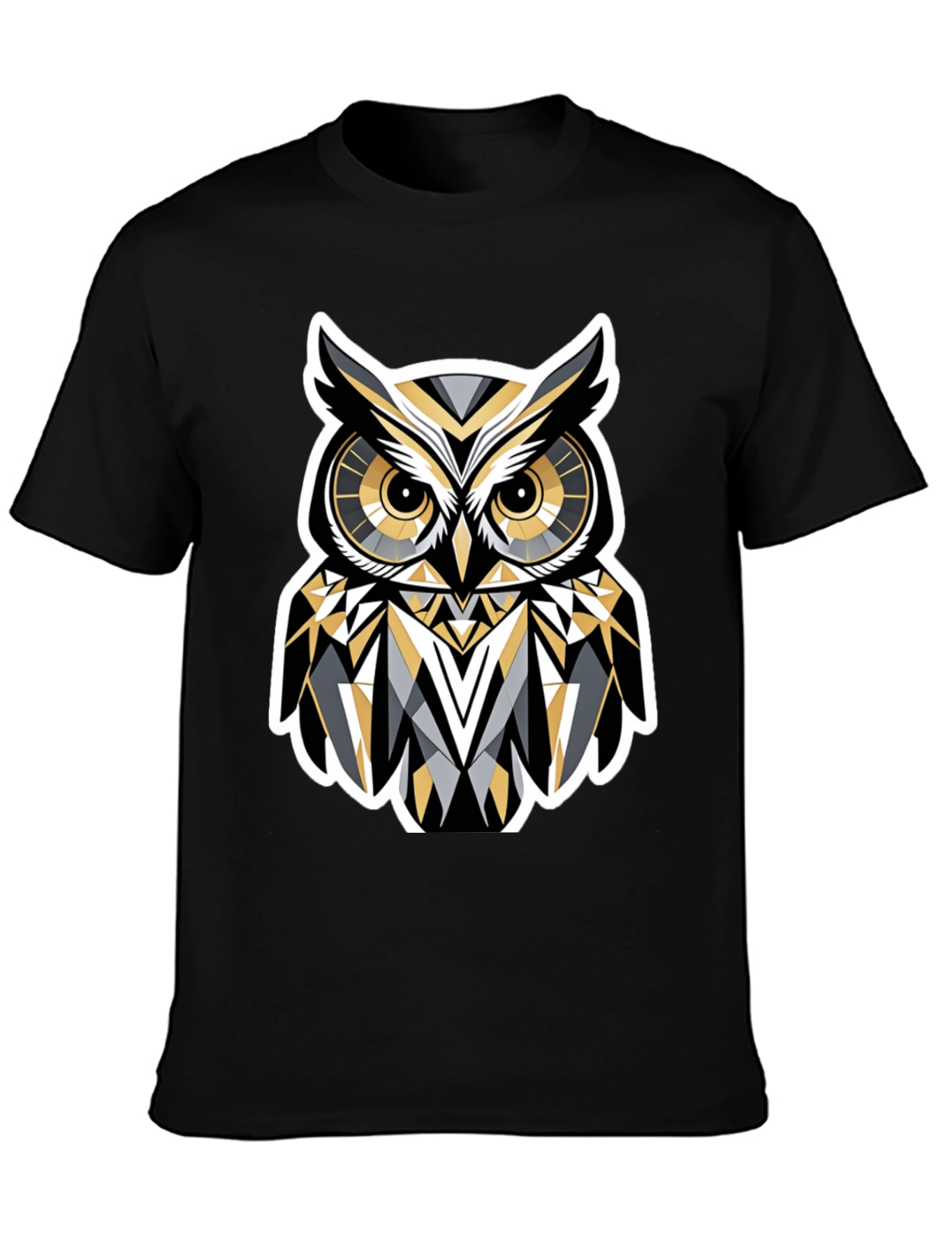 Geometric Owl Graphic Print T-Shirt