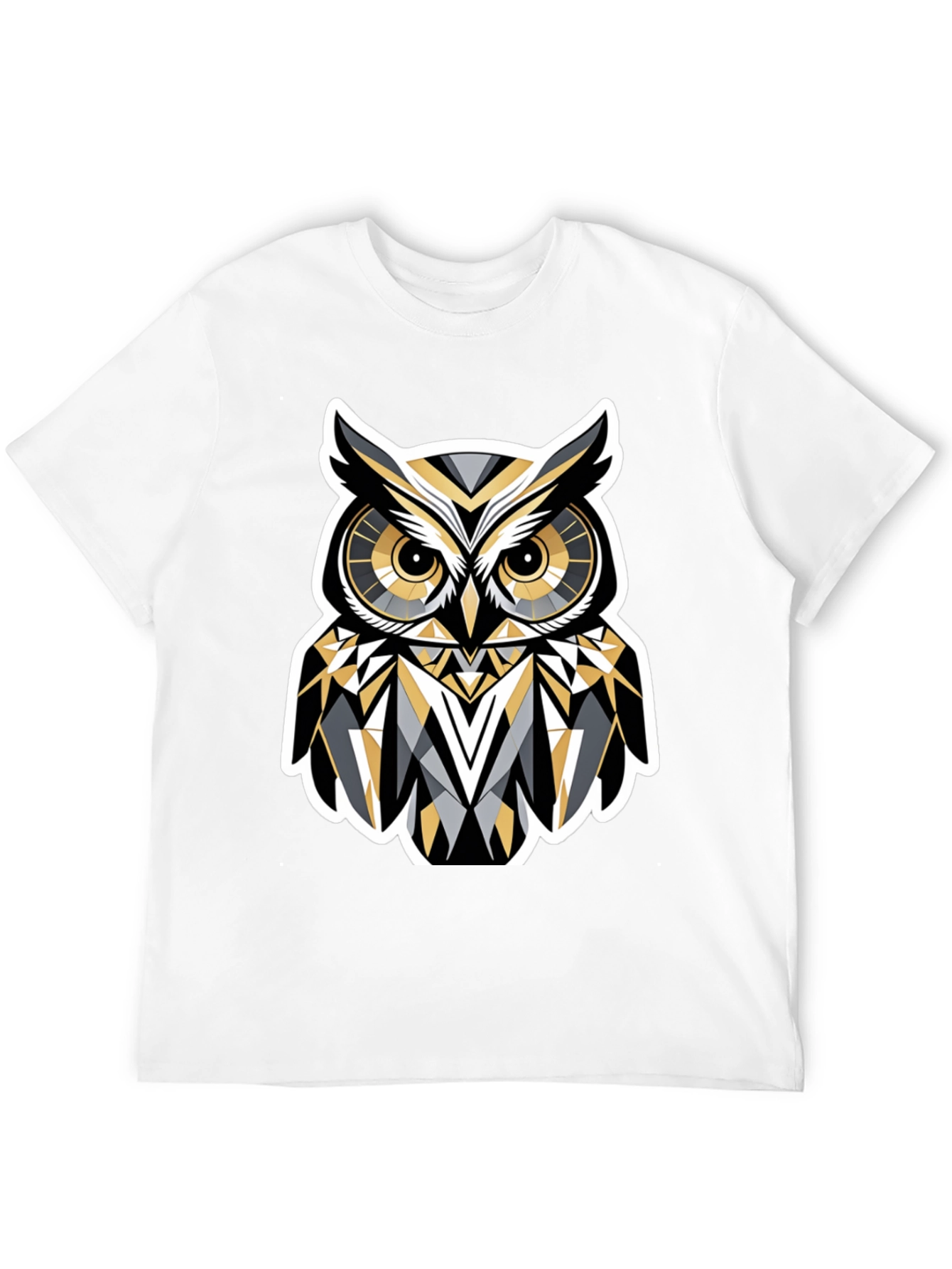 Geometric Owl Graphic Print T-Shirt