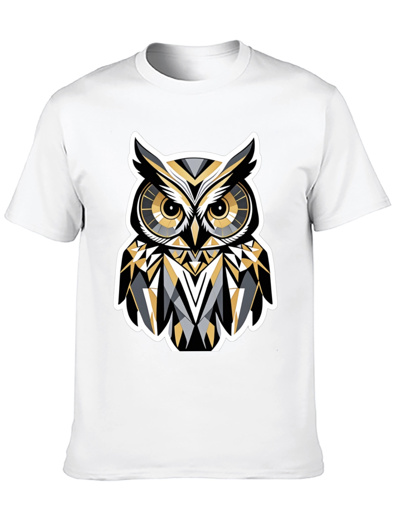 Geometric Owl Graphic Print T-Shirt
