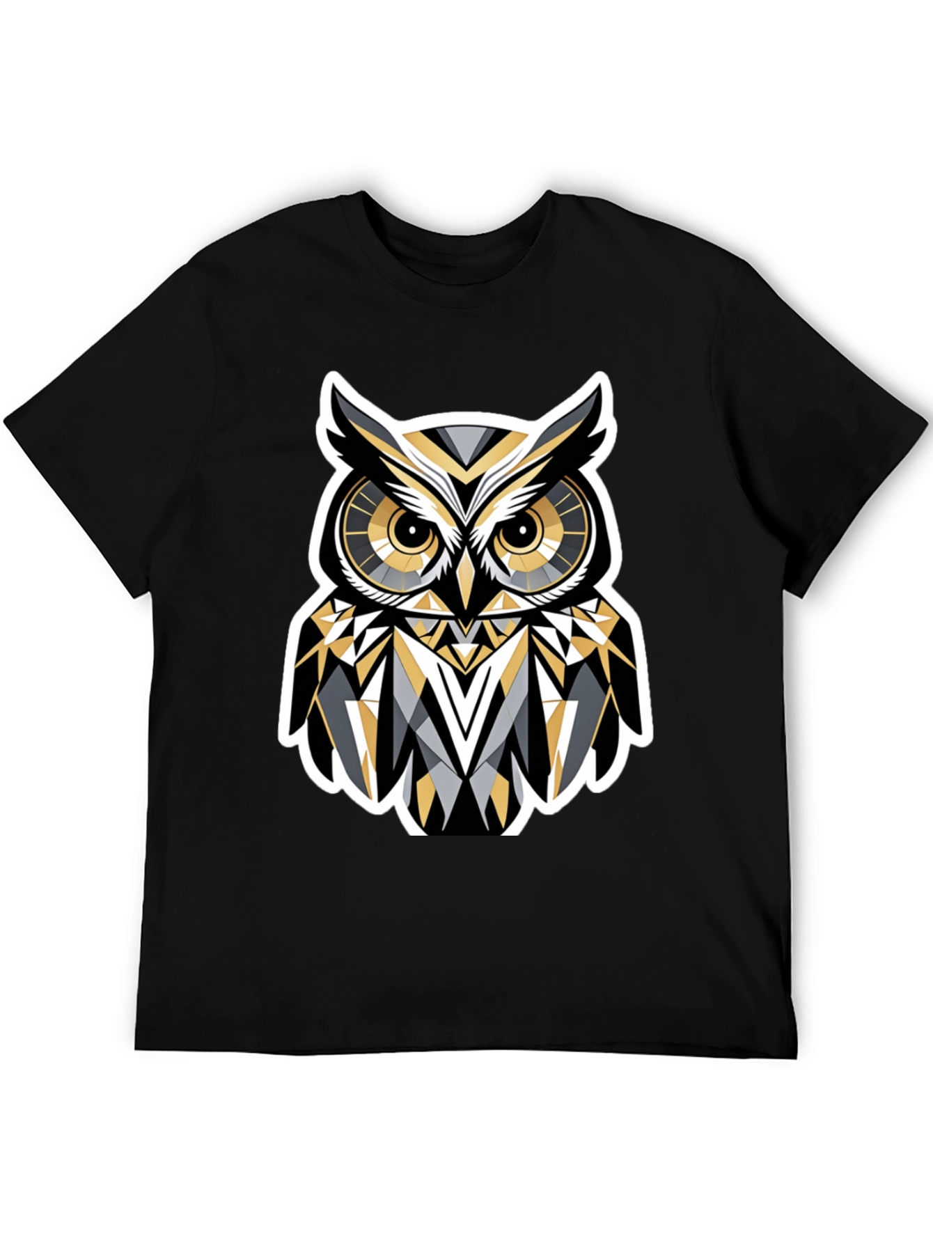 Geometric Owl Graphic Print T-Shirt
