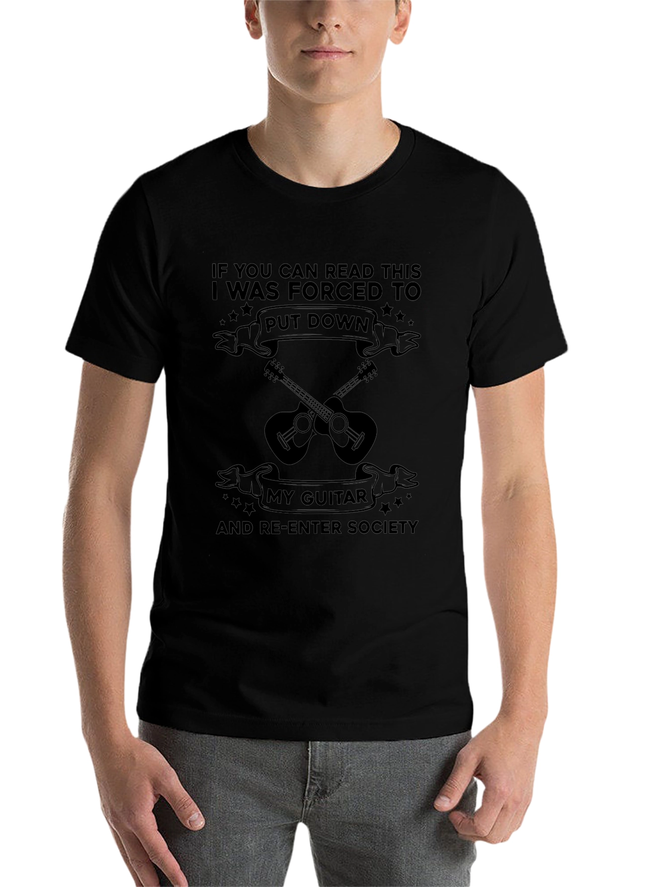 Guitar Lover Tee: Forced to Re-Enter Society