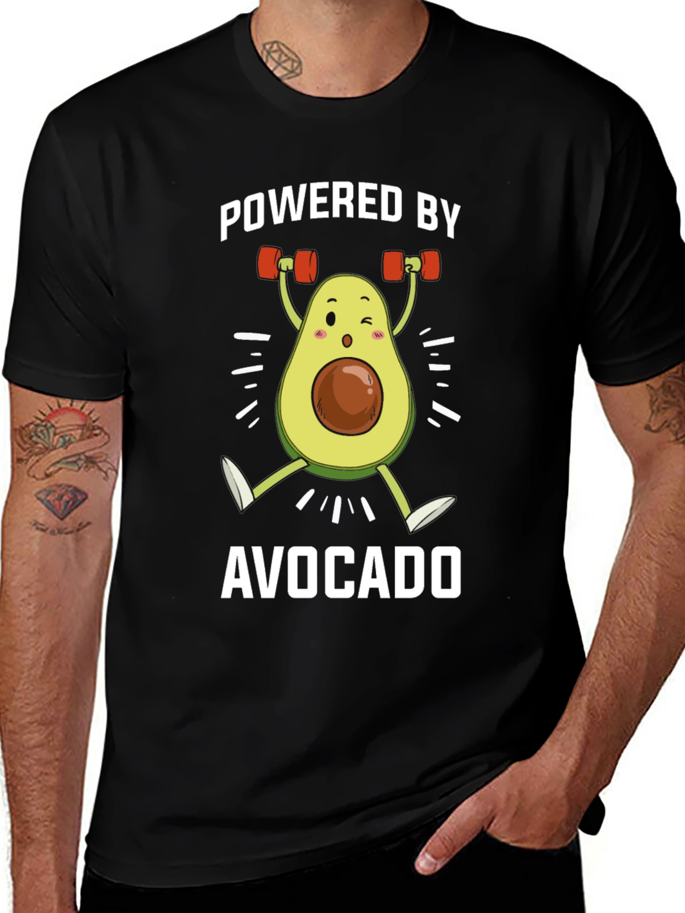 Powered by Avocado Black T-Shirt