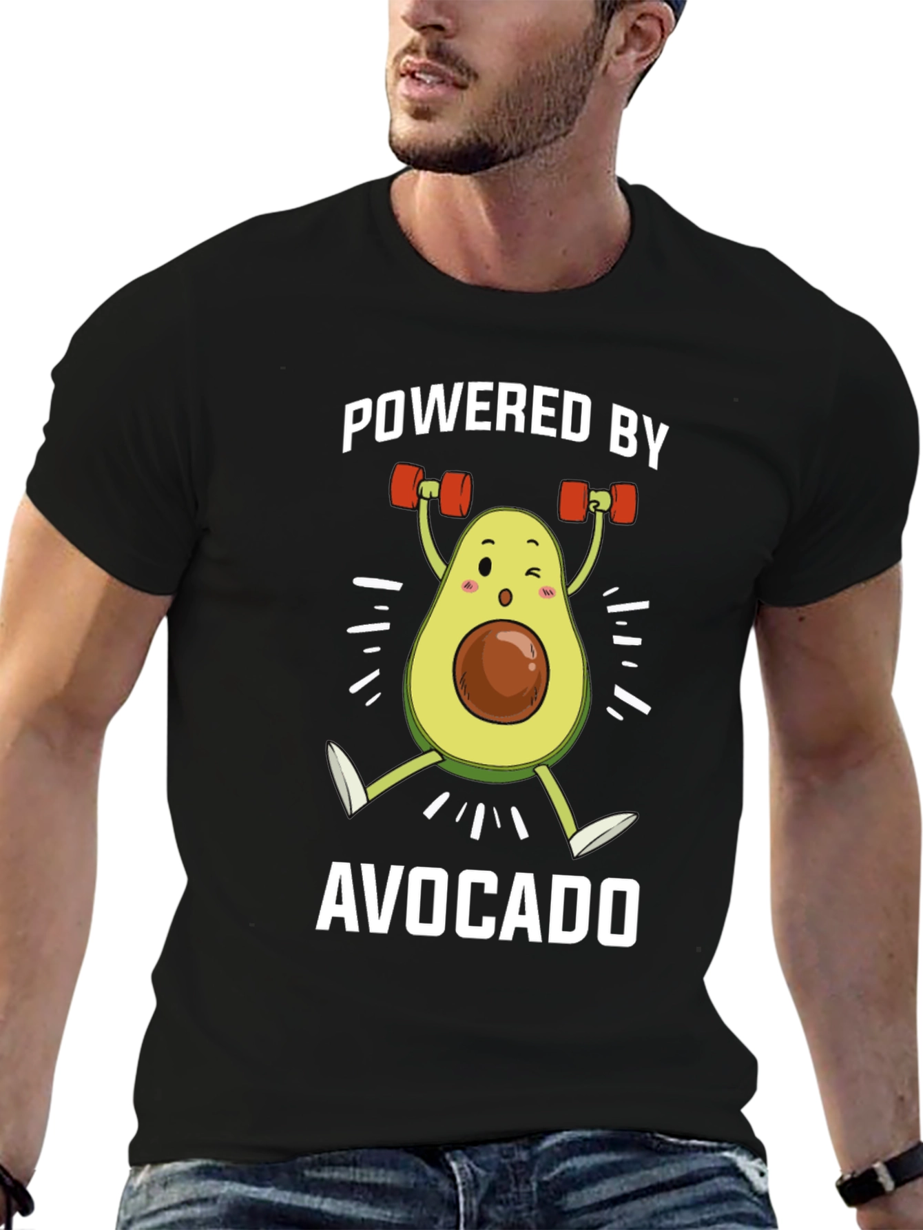 Powered by Avocado Black T-Shirt