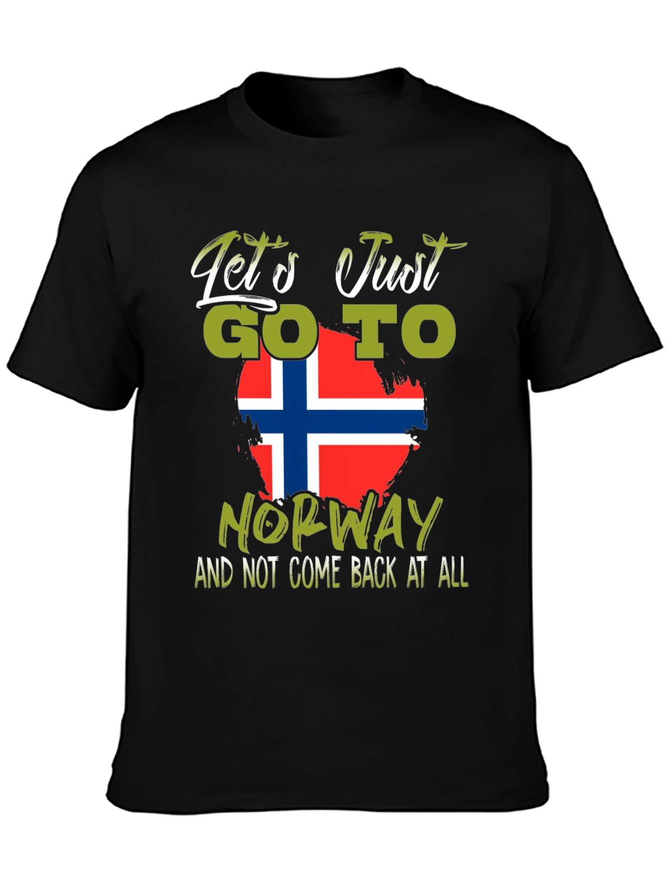 Lets Go To Norway T-Shirt - Black