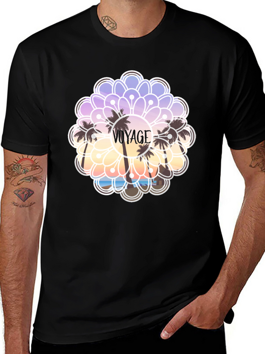Voyage Palm Tree Graphic Tee - Black