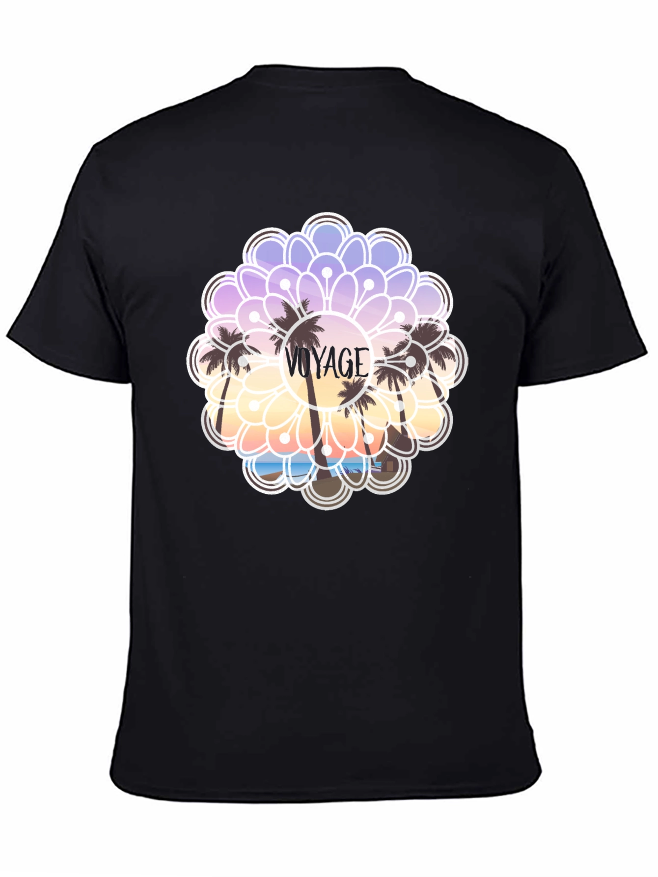 Voyage Palm Tree Graphic Tee - Black