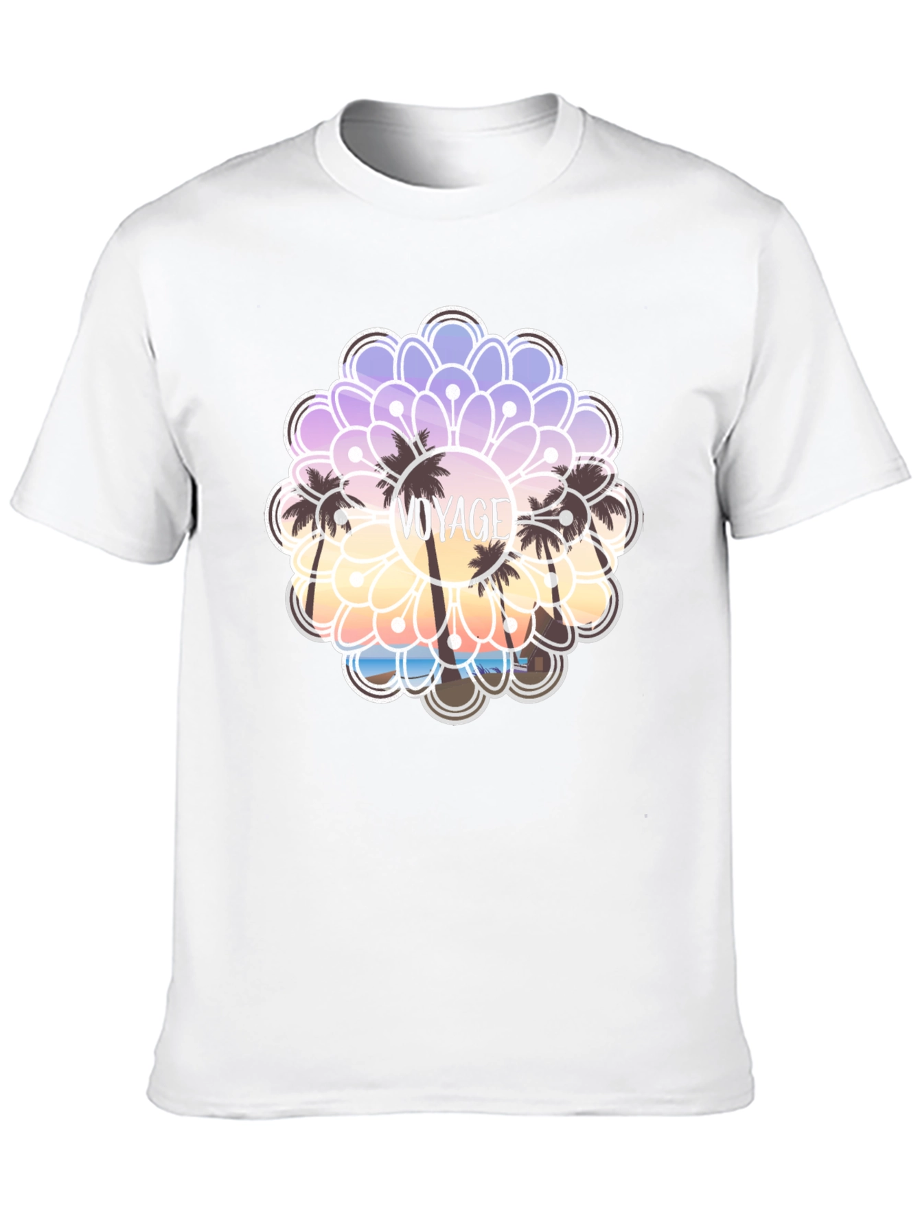 Voyage Palm Tree Graphic Tee - Black