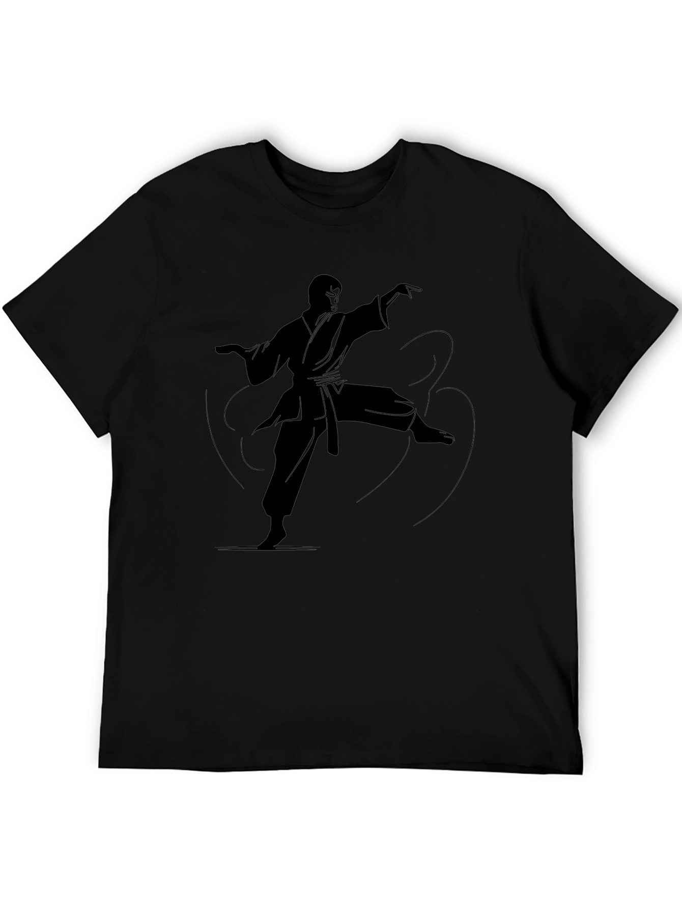 Martial Arts Silhouette Black T-Shirt