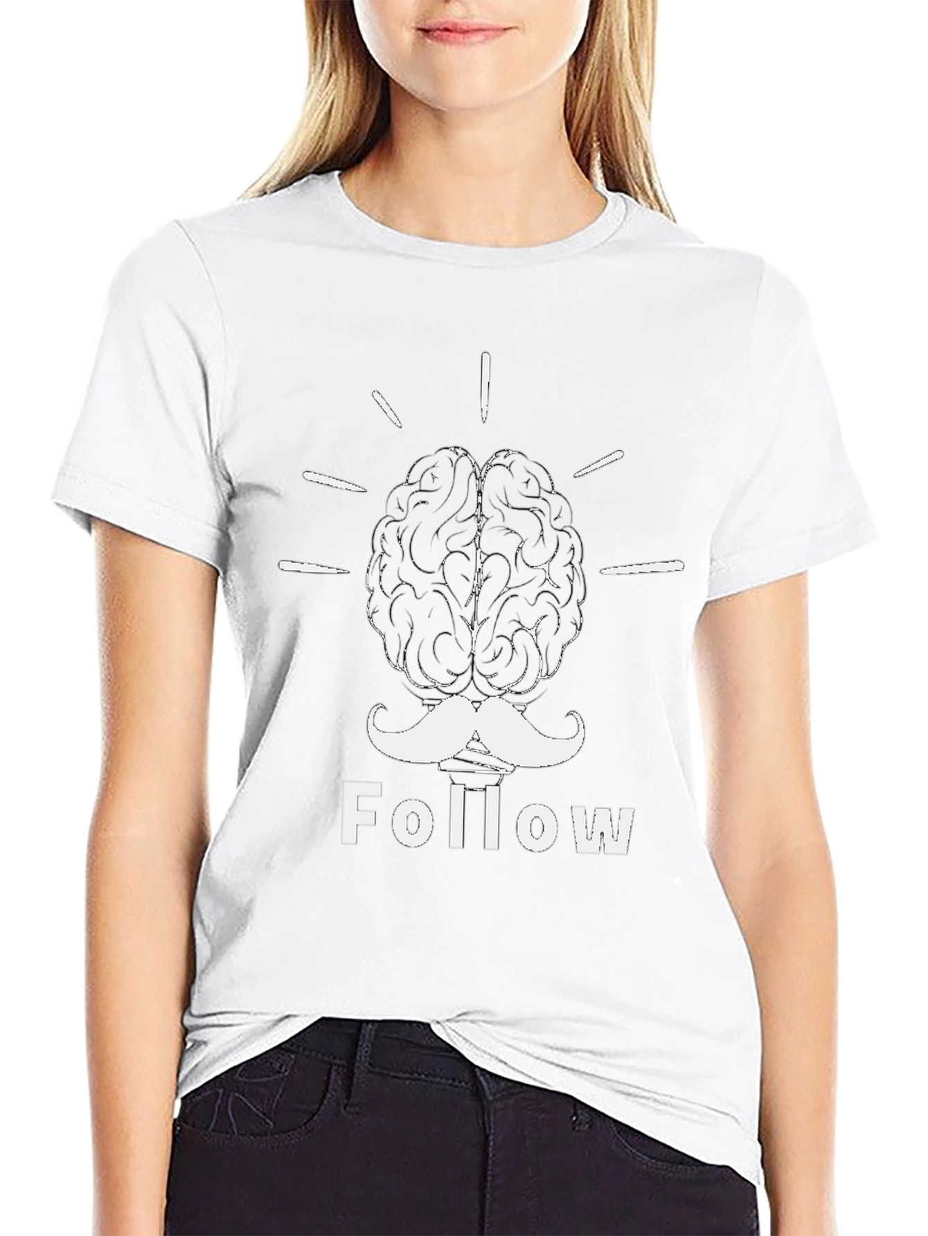 Brainy Mustache T-Shirt - Follow the Idea!