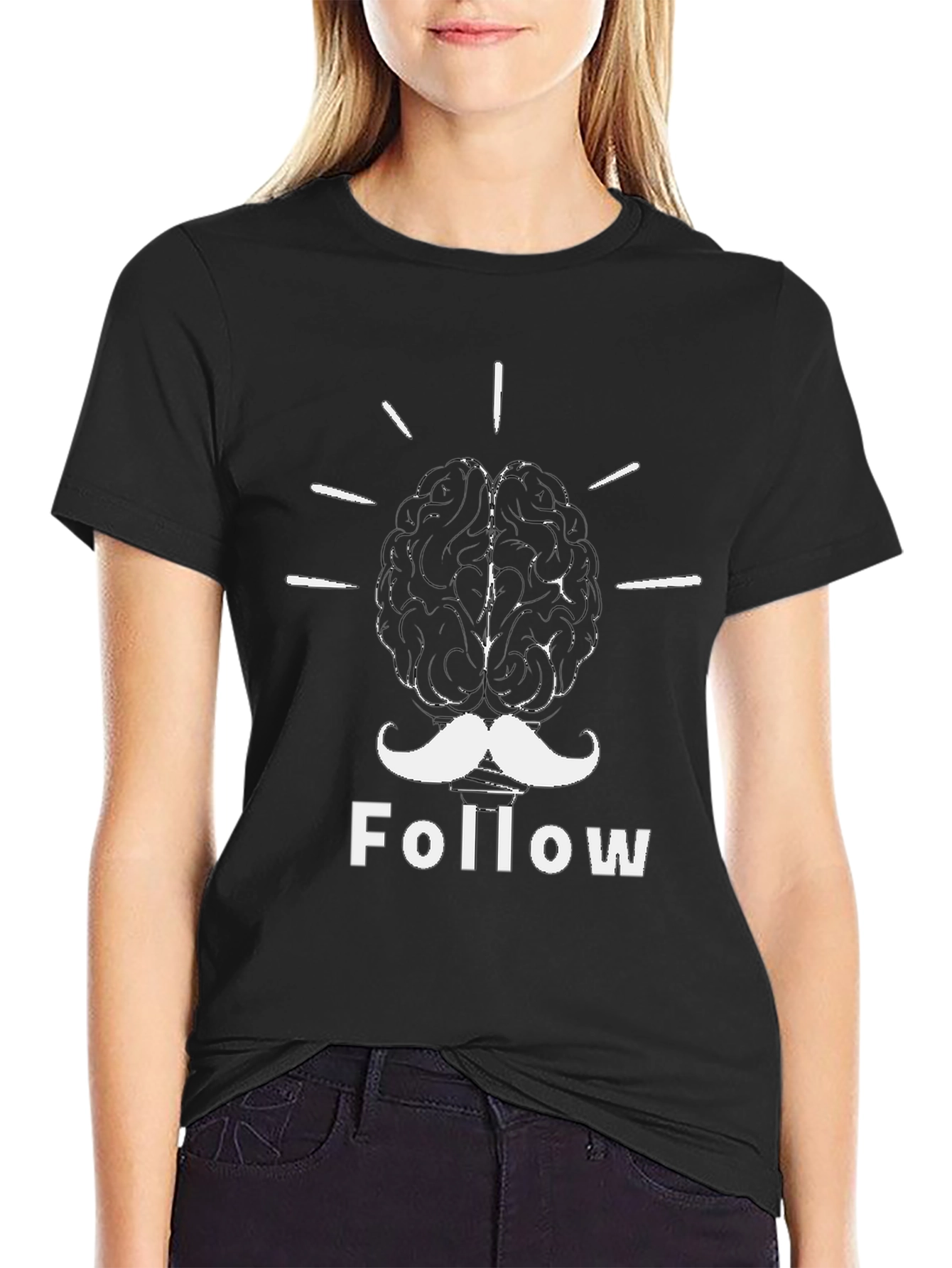 Brainy Mustache T-Shirt - Follow the Idea!