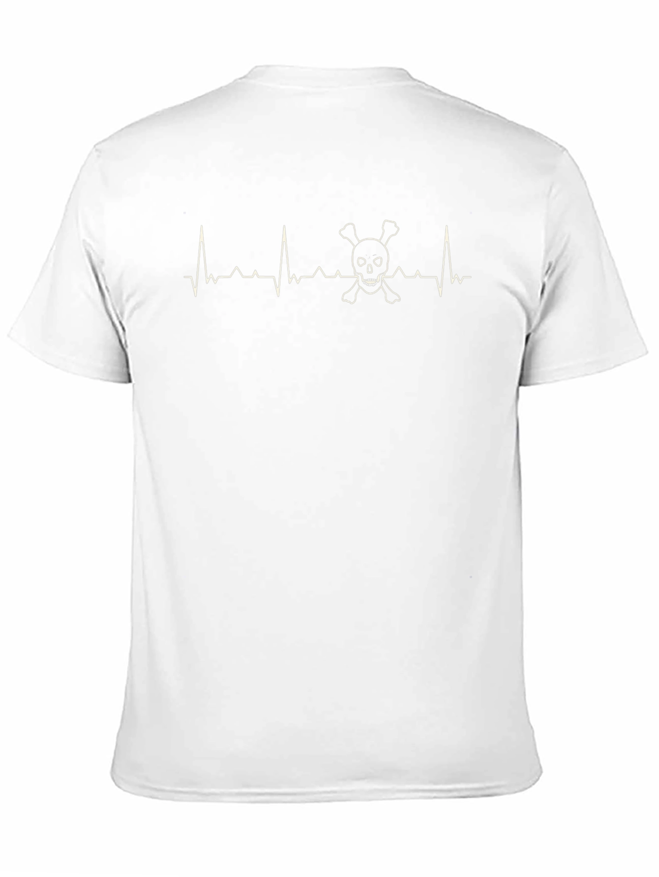 Skull ECG Pulse Mens Black T-Shirt