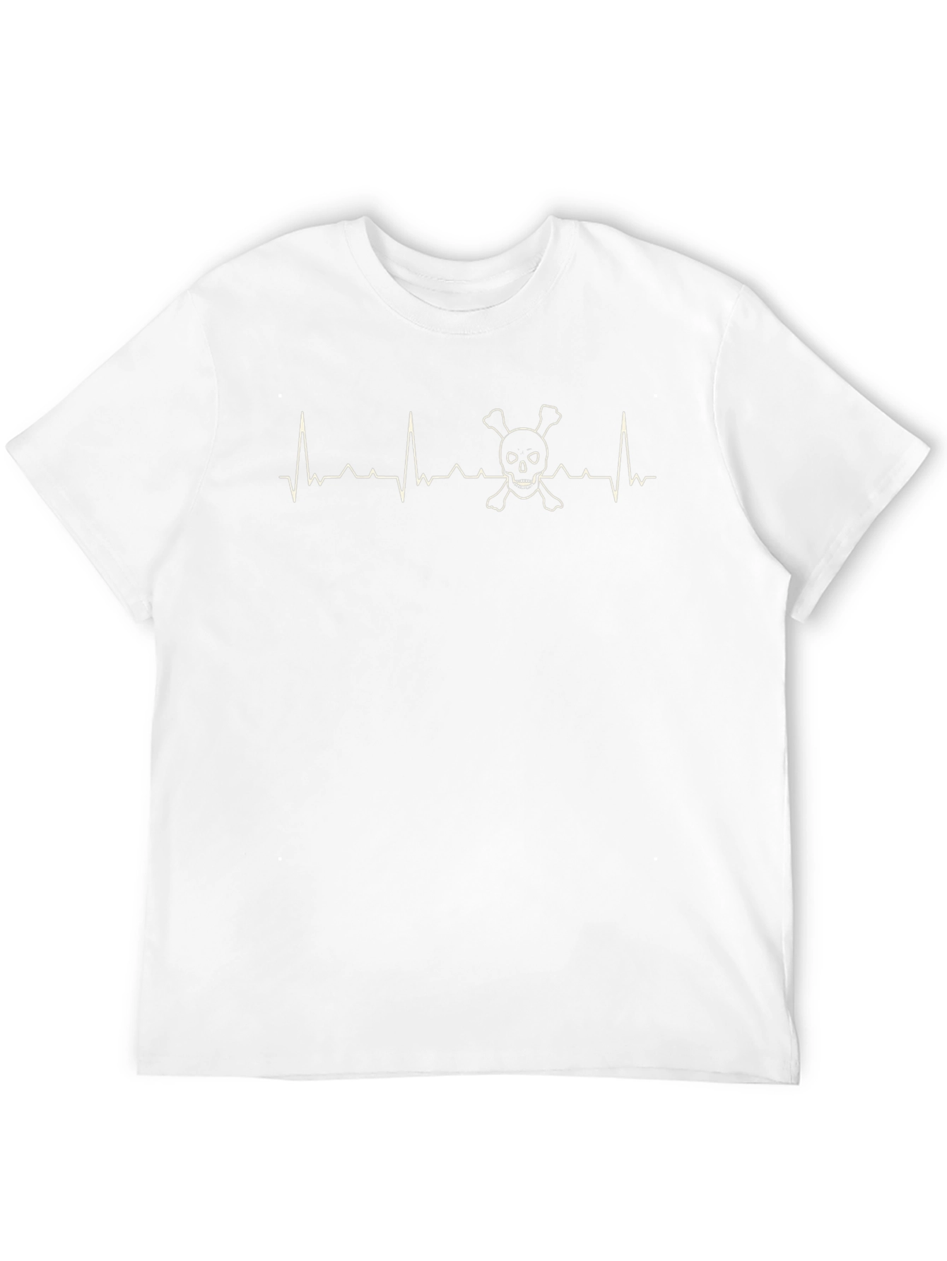 Skull ECG Pulse Mens Black T-Shirt