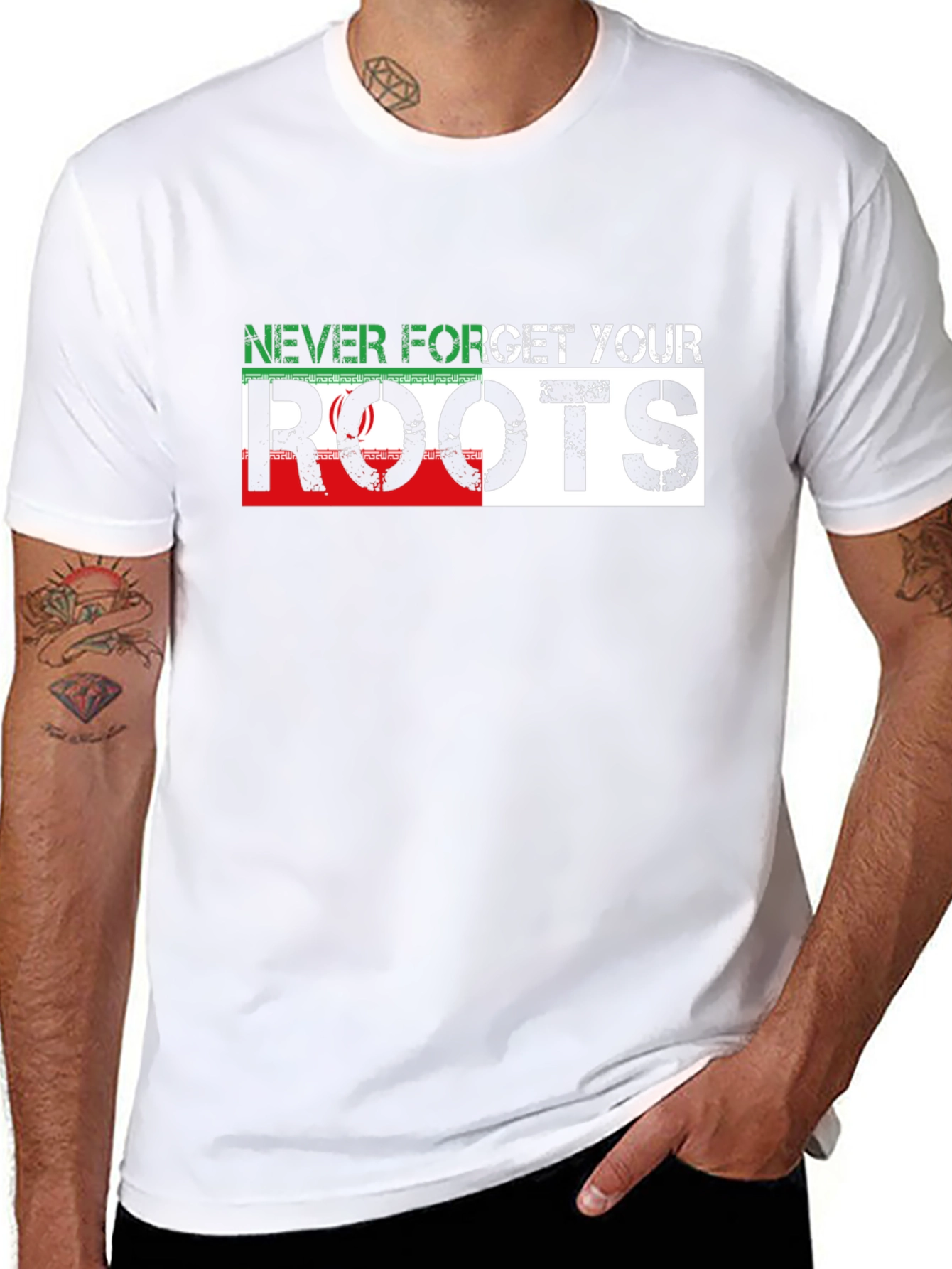 Never Forget Your Roots Iran Flag T-Shirt