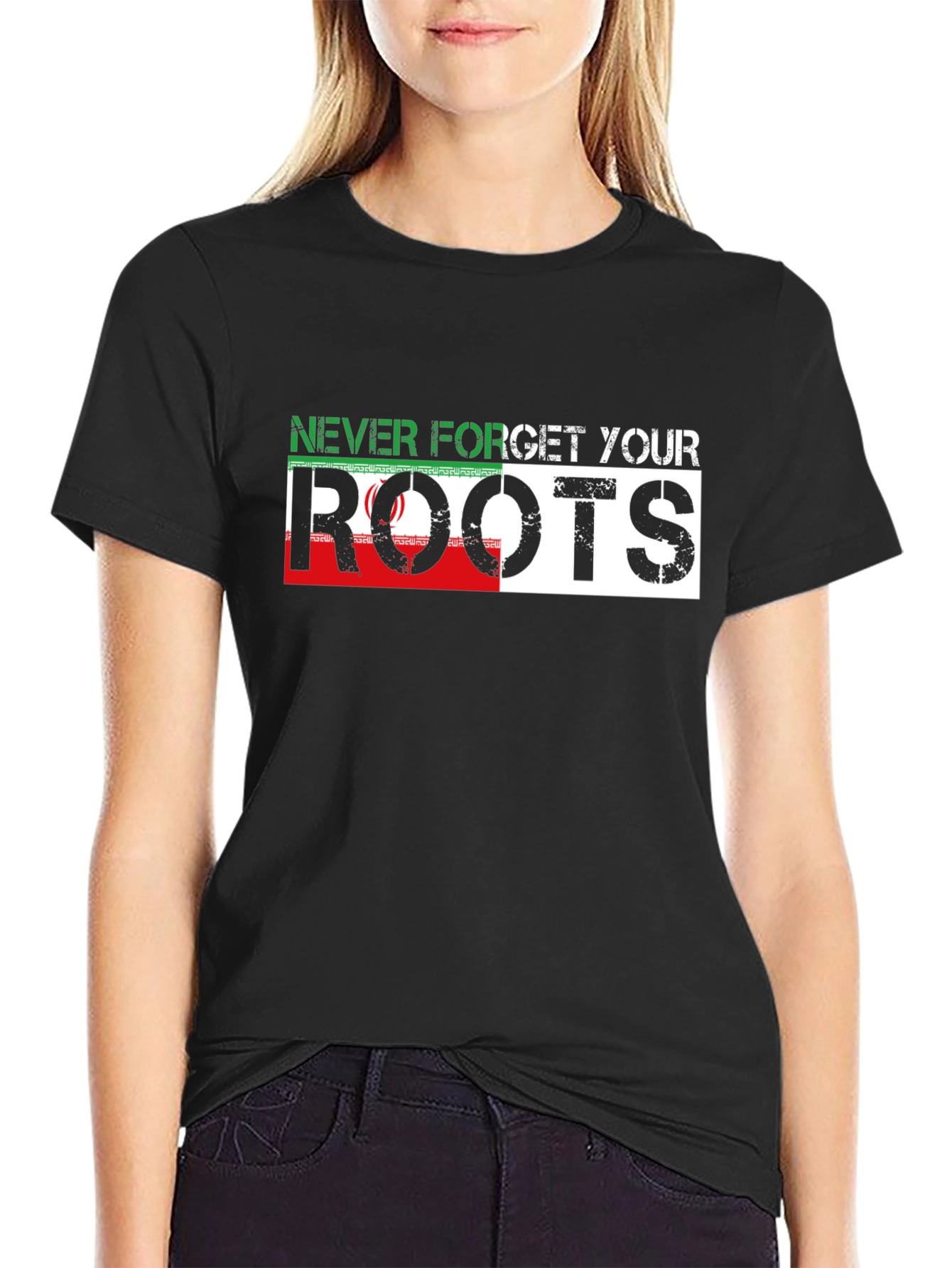 Never Forget Your Roots Iran Flag T-Shirt