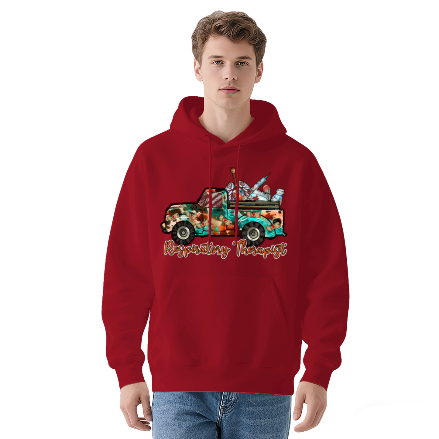 Respiratory Therapist Vintage Truck White Hoodie, Medical Worker Soft Comfort Top