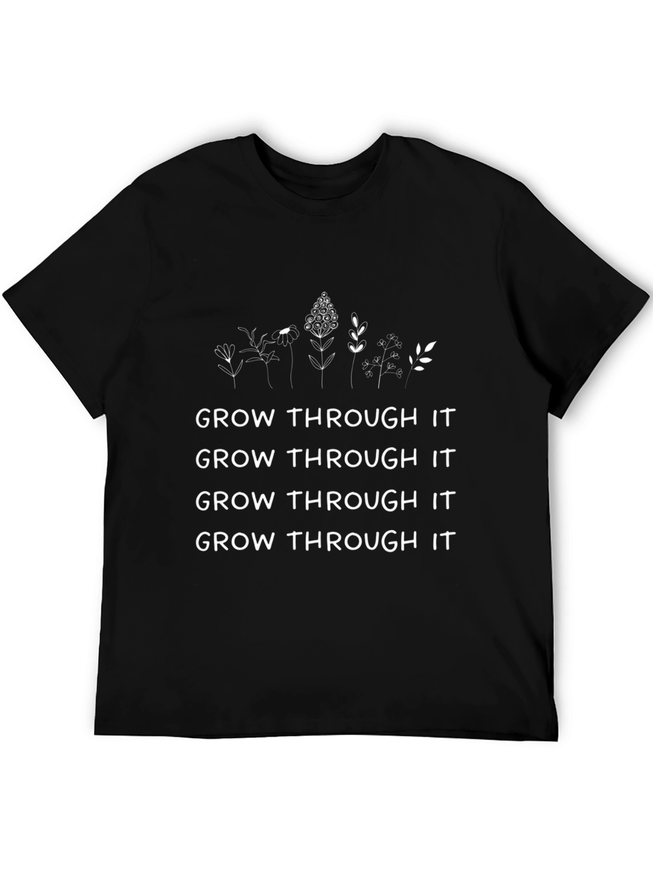 Grow Through It Black Graphic Tee