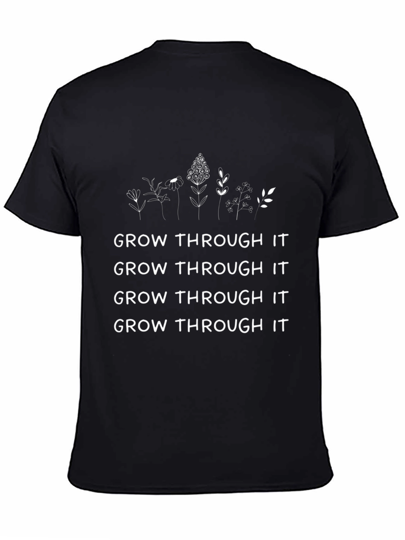 Grow Through It Black Graphic Tee