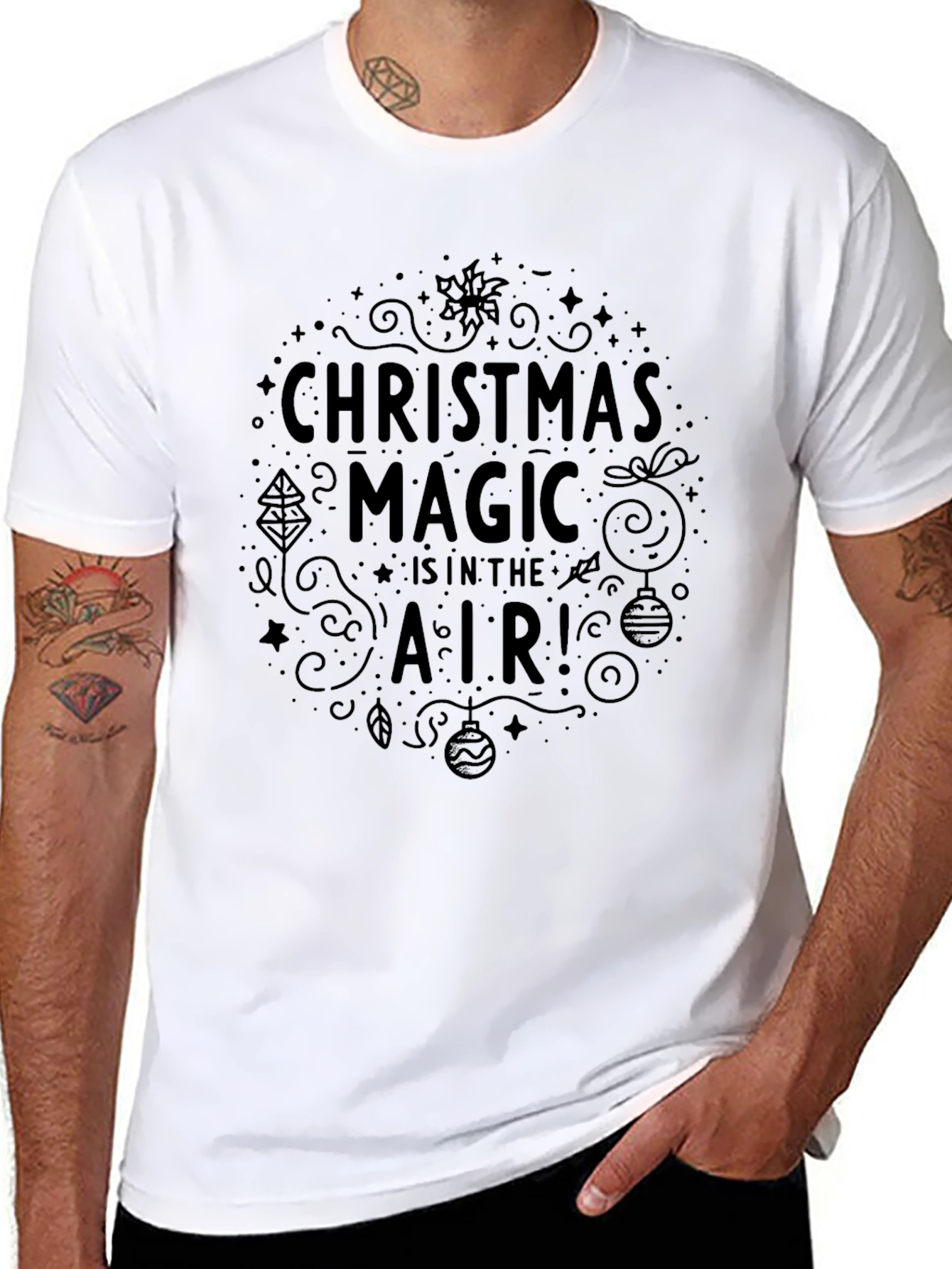 Christmas Magic Graphic Black T-Shirt