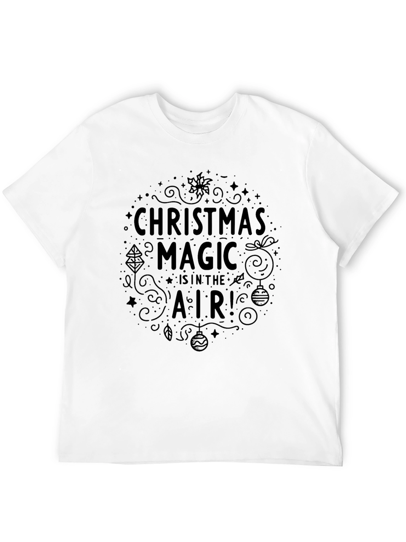 Christmas Magic Graphic Black T-Shirt