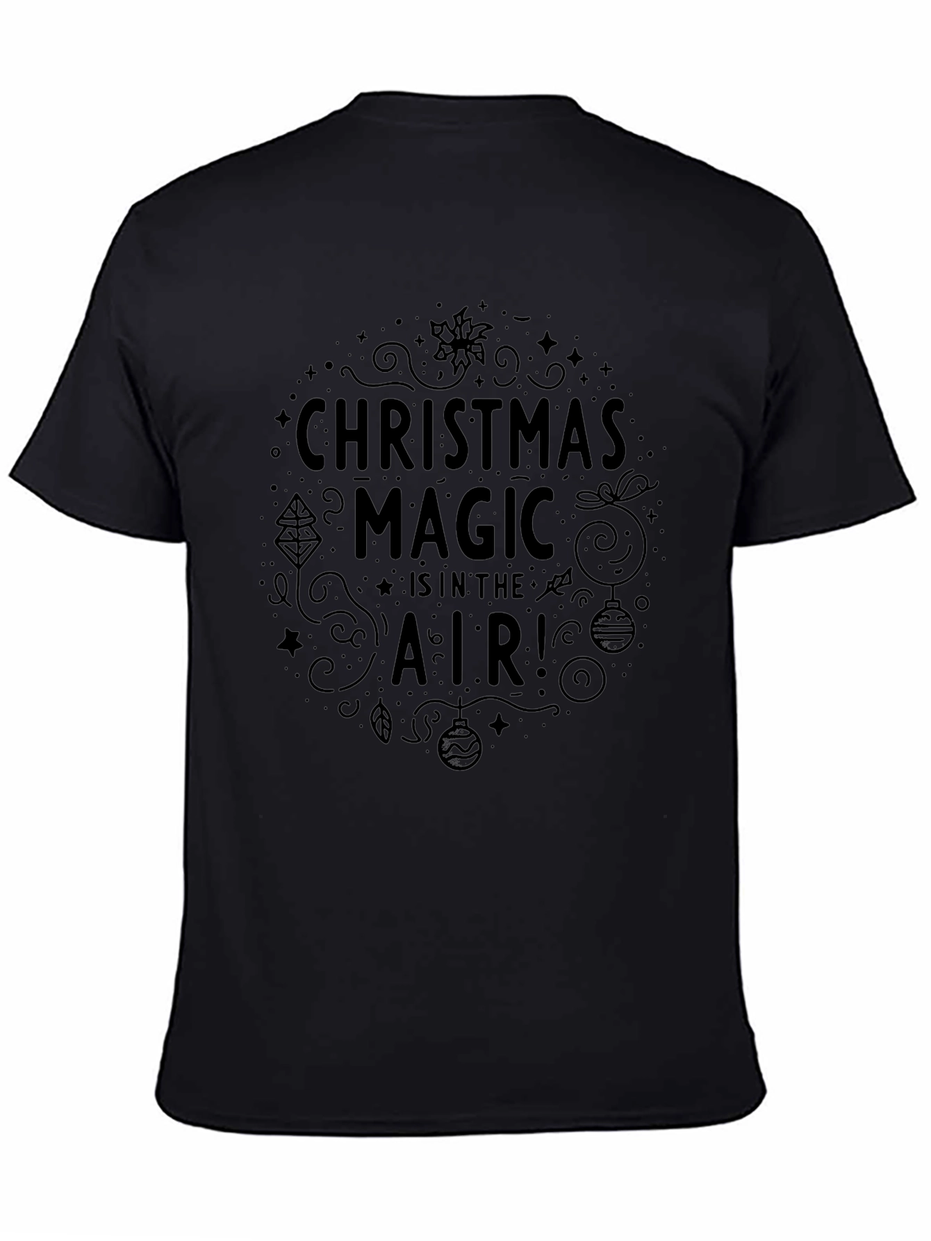 Christmas Magic Graphic Black T-Shirt