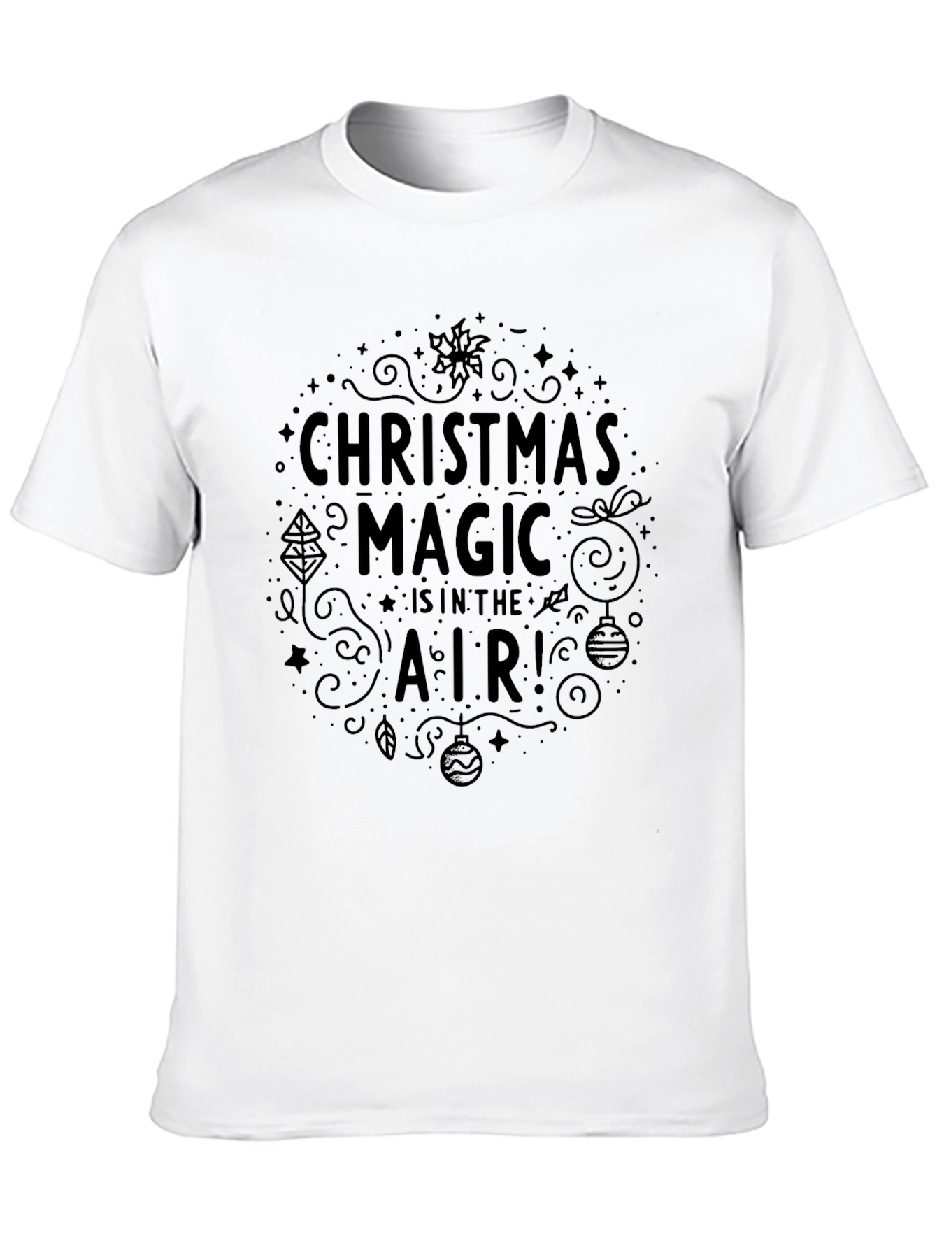 Christmas Magic Graphic Black T-Shirt