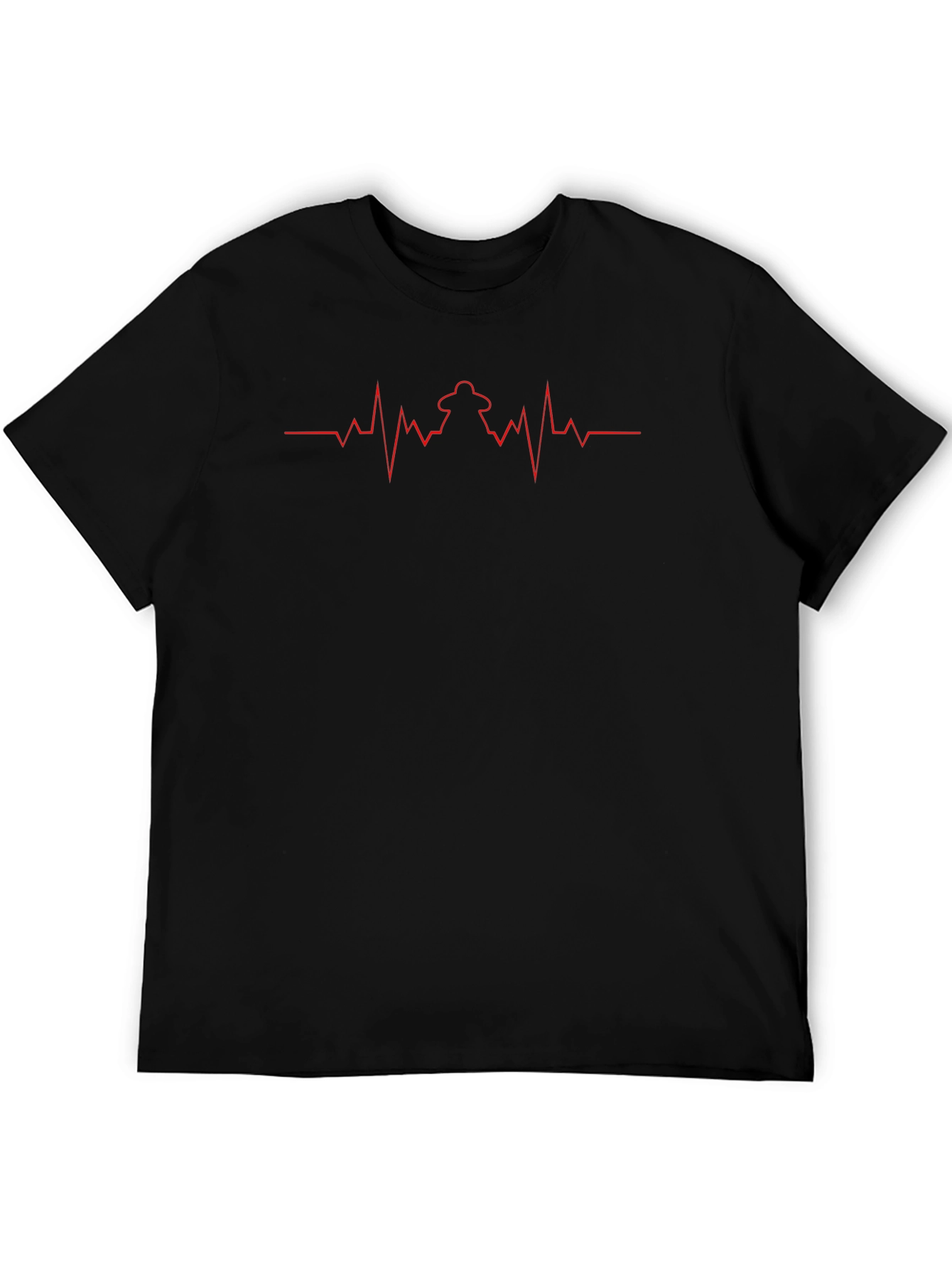 Firefighter Heartbeat T-Shirt - Black