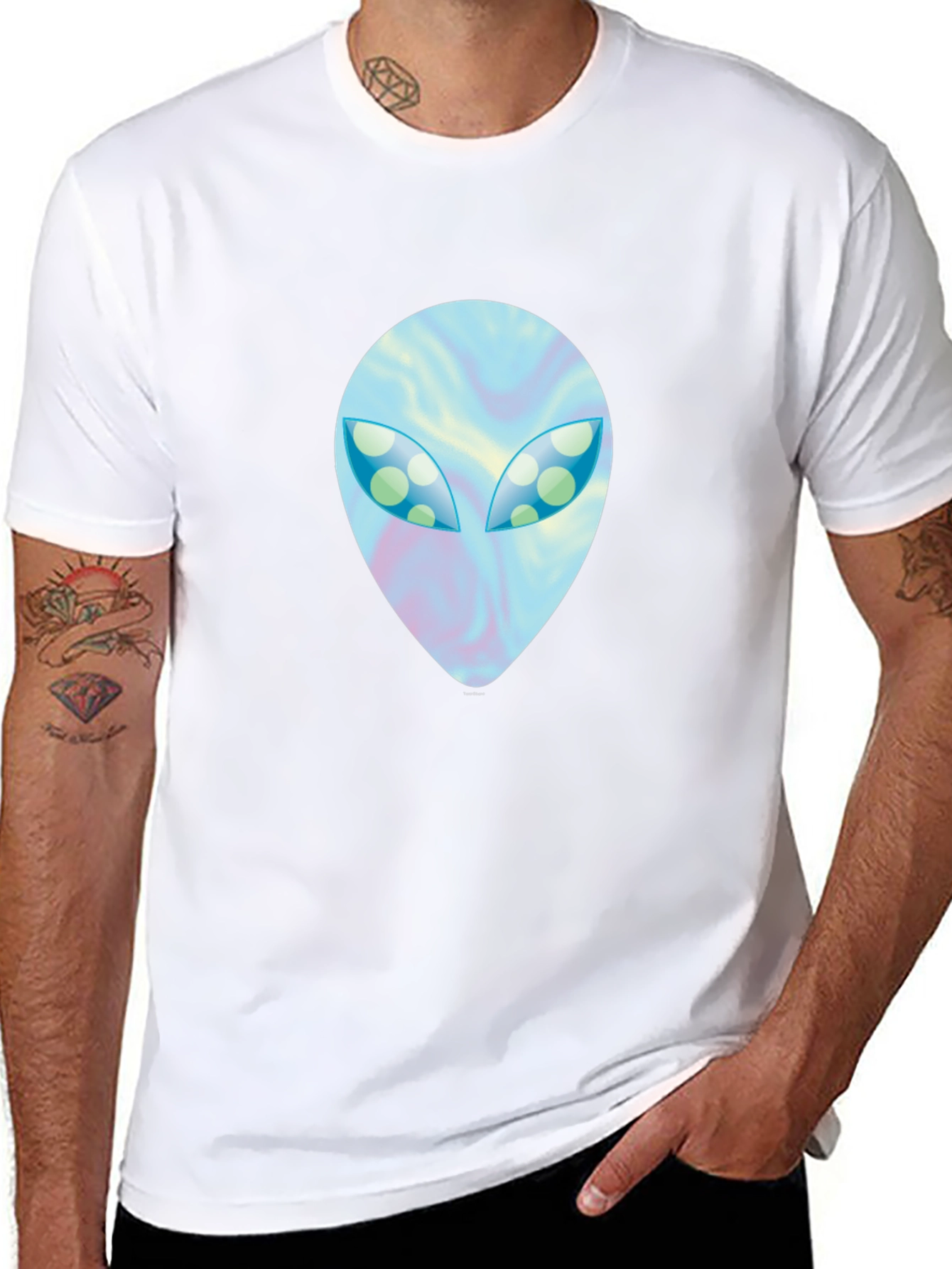 Alien Face Graphic Black T-Shirt