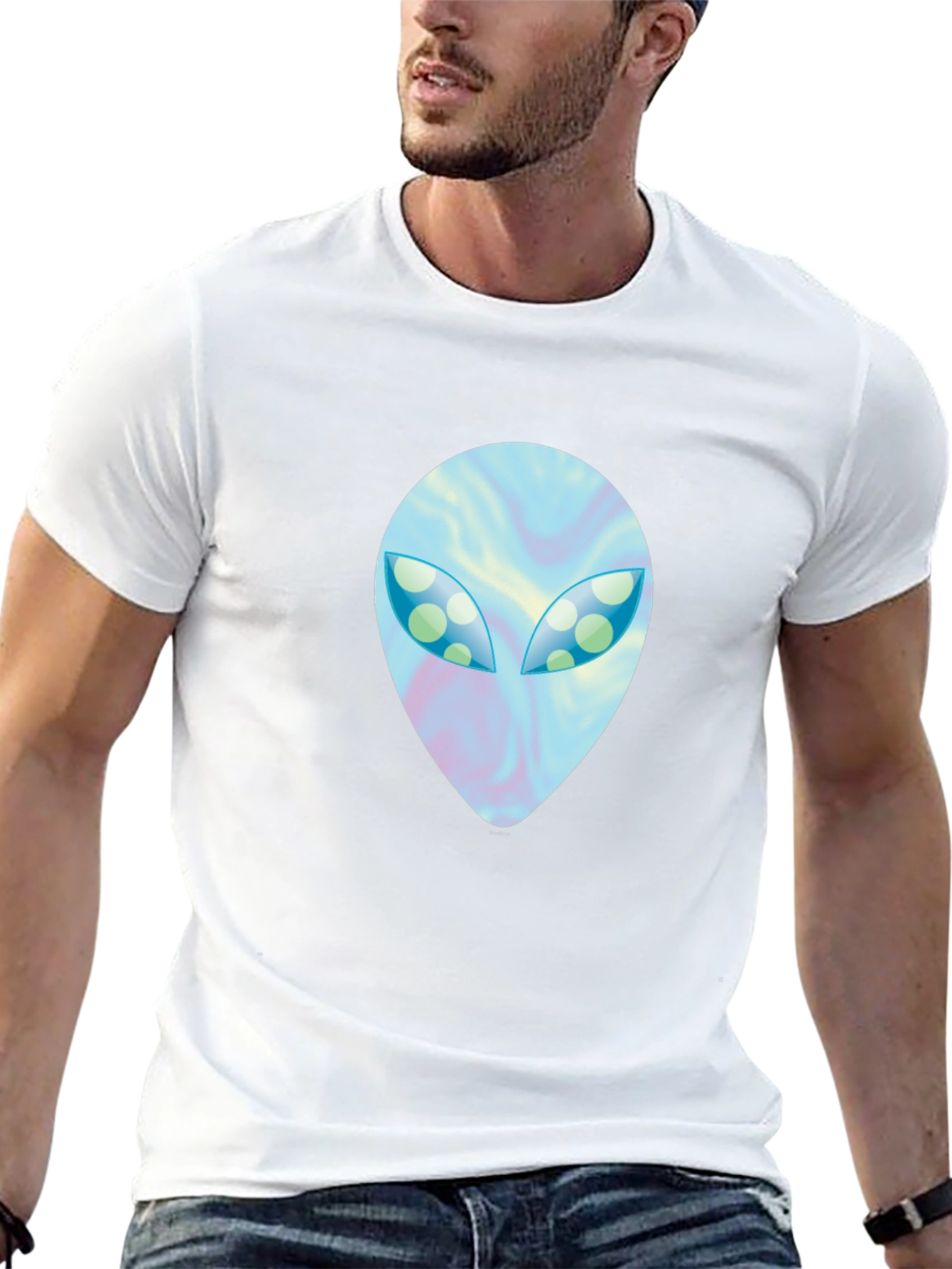 Alien Face Graphic Black T-Shirt